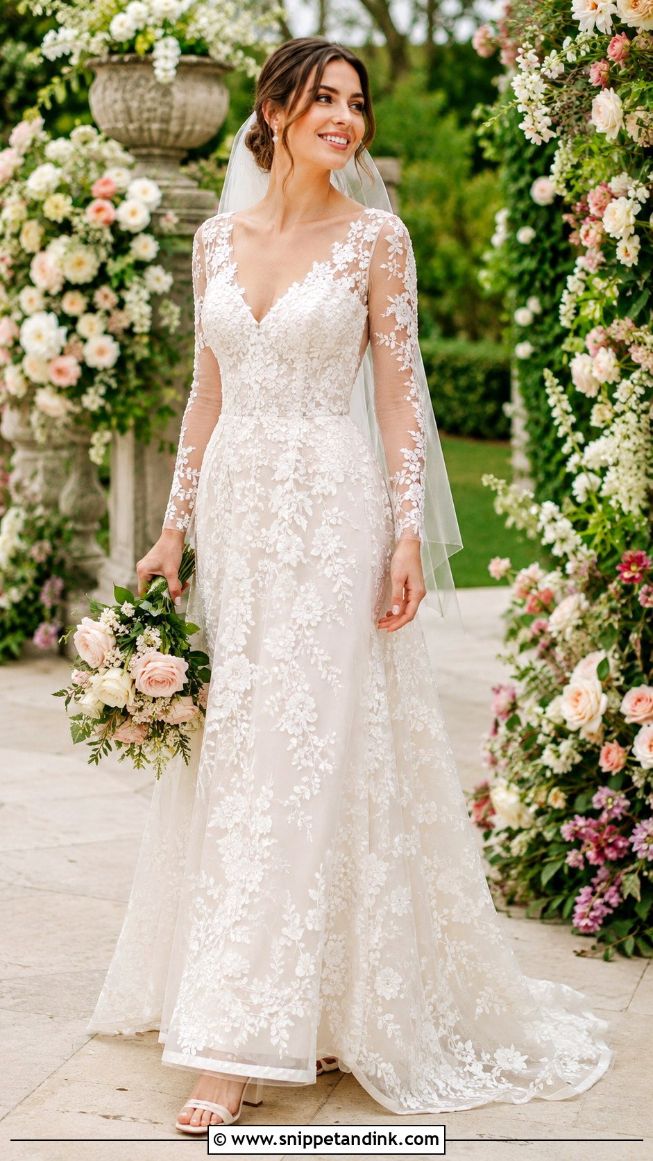 Floral Lace Wedding Dress - Snippet and Ink - 30 Vintage Romantic Wedding Dress Ideas