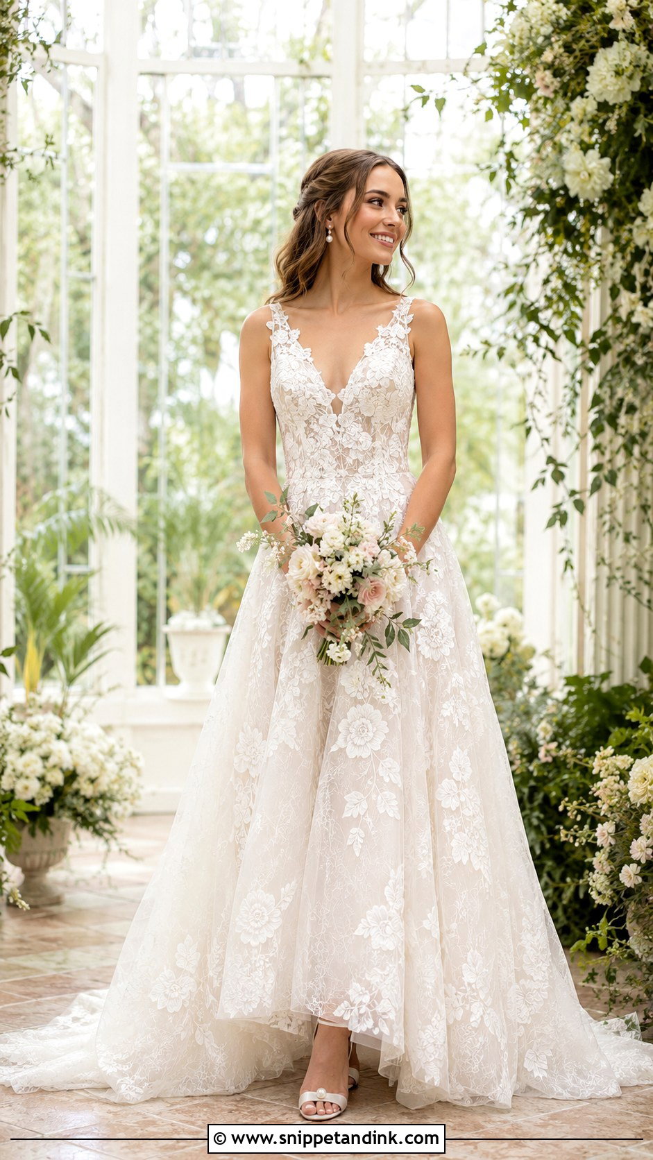 Floral Lace Wedding Dress - Snippet and Ink - 25 Bridal Lace Ideas