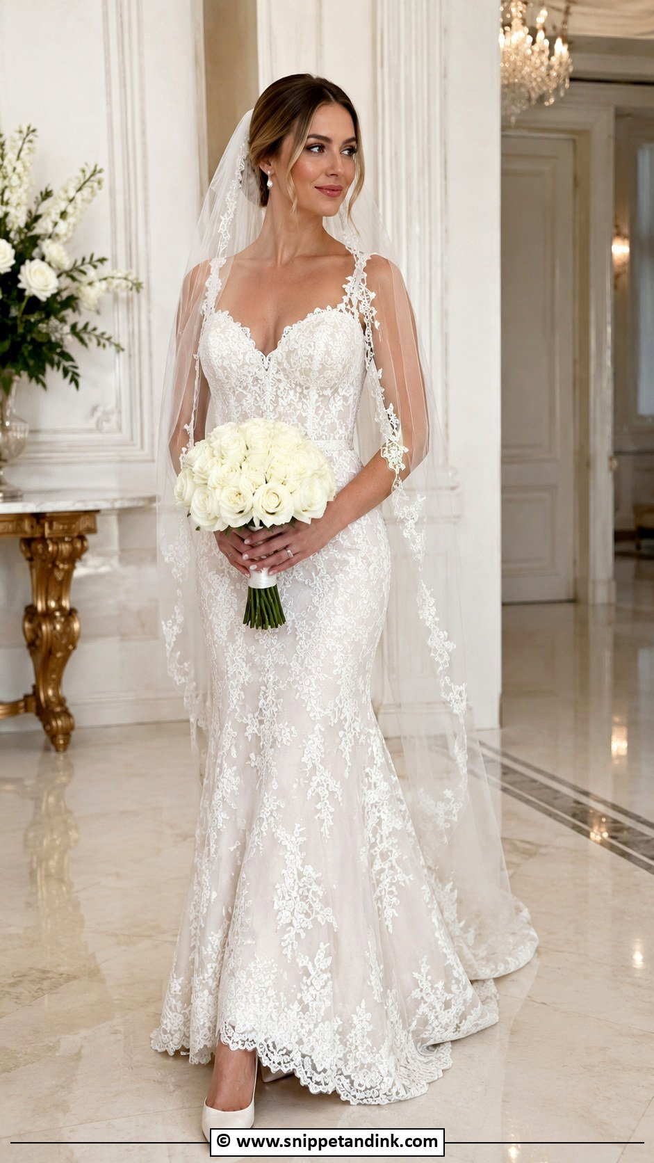Floral Lace Wedding Dress - Snippet and Ink - 25 Wedding Dress Flowers