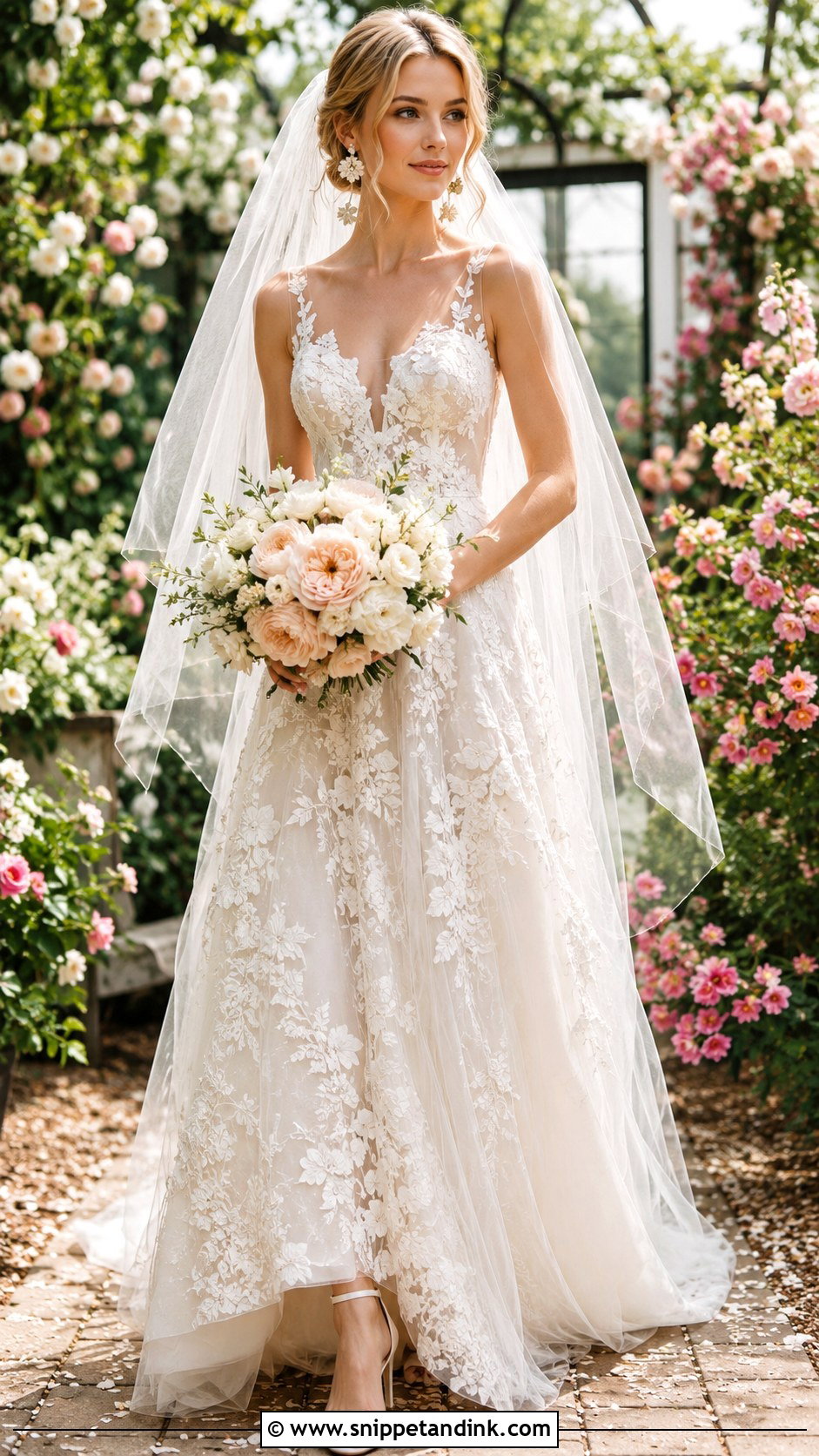 Floral Lace Wedding Dress - Snippet and Ink - 25 Elegant Lace Wedding Dress Ideas