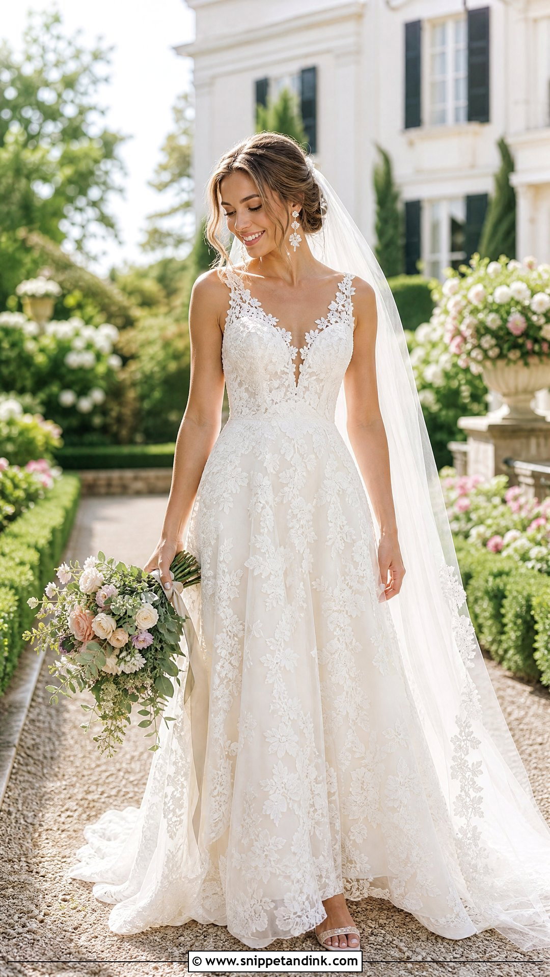 Floral Lace Wedding Dress - Snippet and Ink - 25 Timeless Wedding Gown Ideas