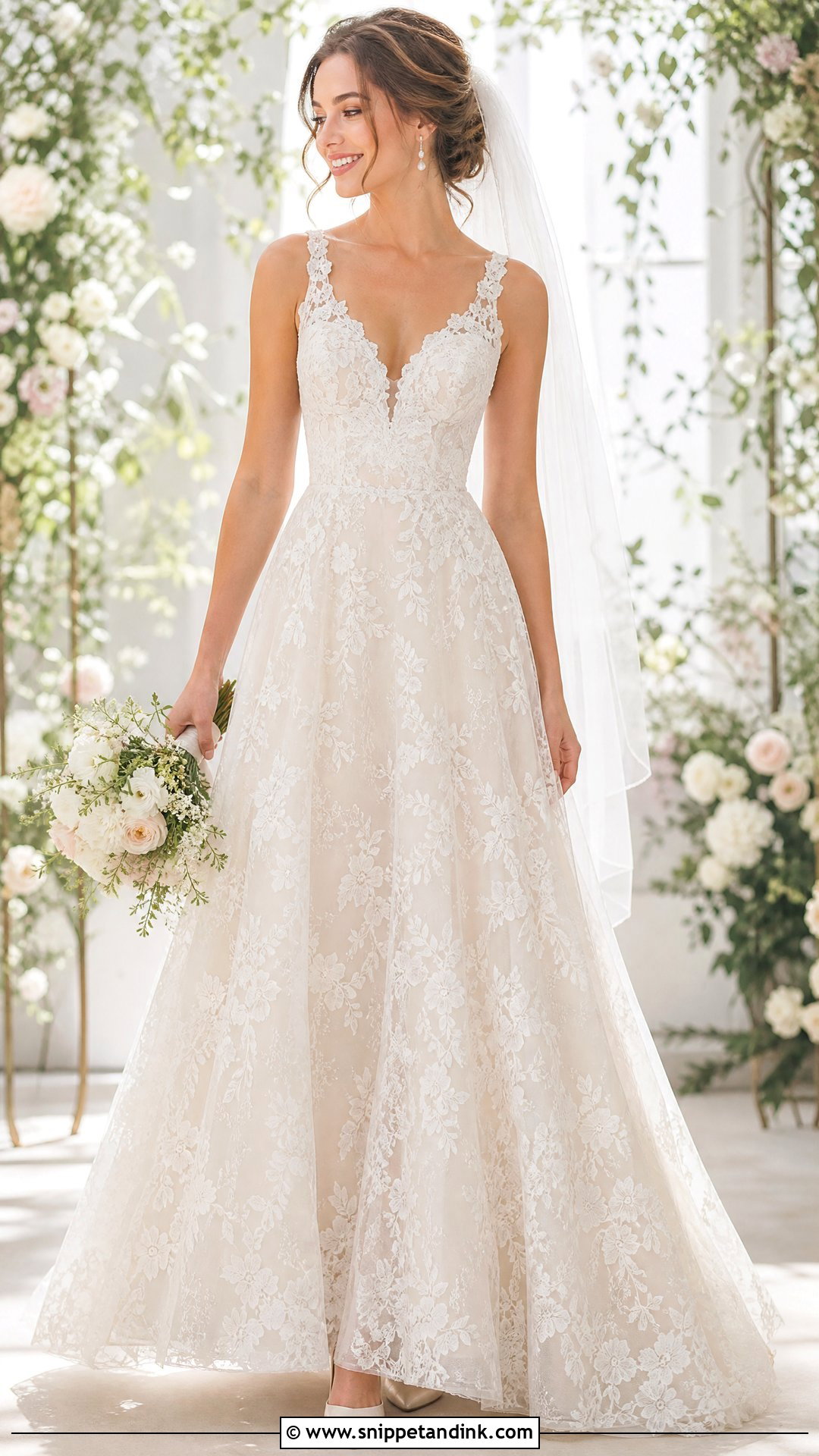 Floral Lace Wedding Dress - Snippet and Ink - 25 Vintage Timeless Wedding Dress Ideas