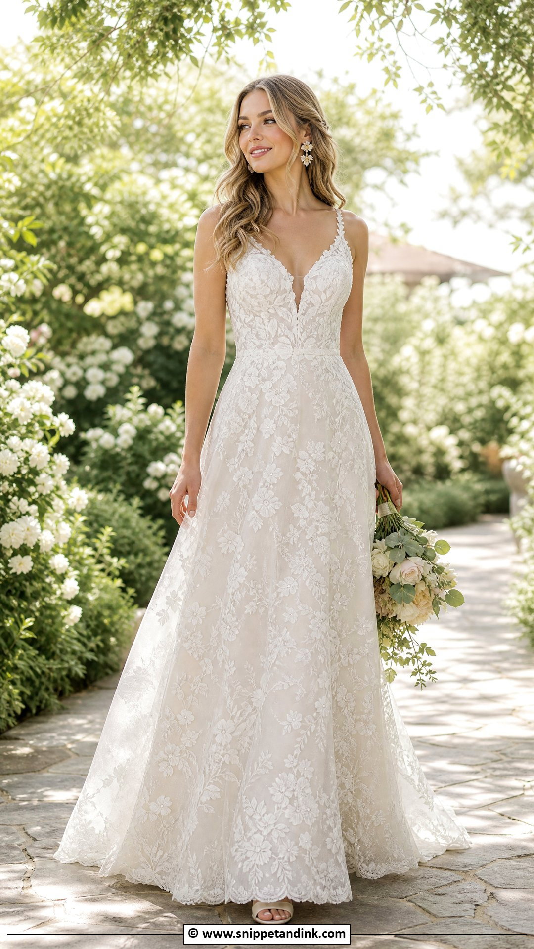 Floral Lace Wedding Dress - Snippet and Ink - 35 Elegant Wedding Dress Ideas