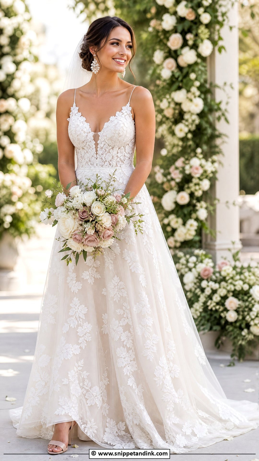 Floral Lace Wedding Dress - Snippet and Ink - 35 Lace Wedding Dresses
