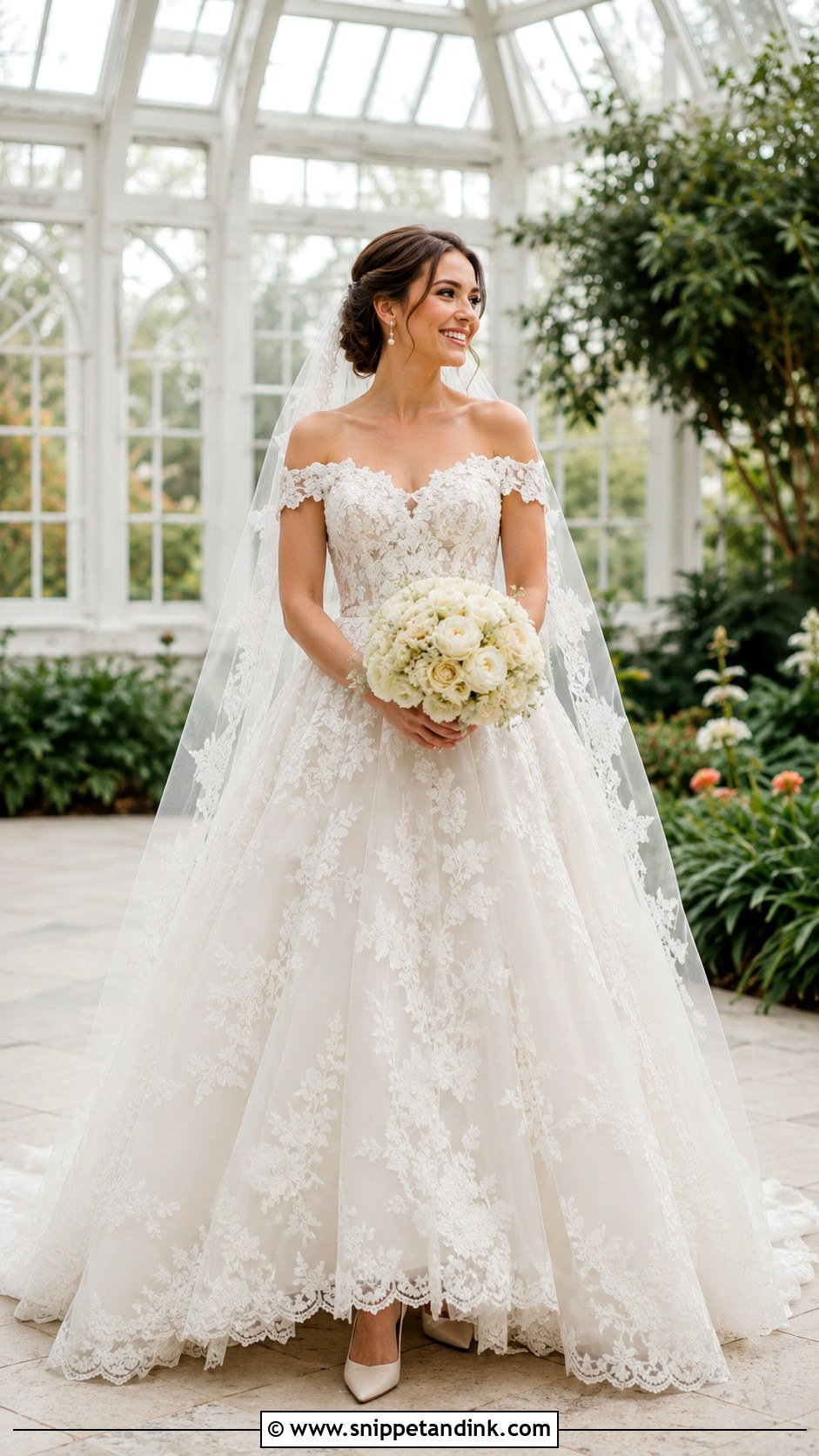 Floral Lace Wedding Dress Ballgown - Snippet and Ink - 20 Elegant Wedding Dress Ballgown Ideas
