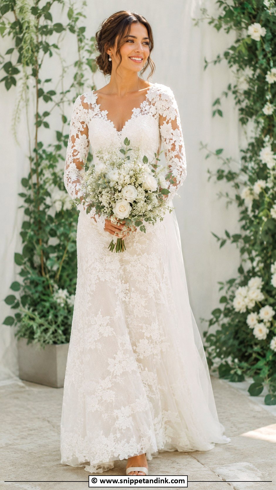 Floral Lace Wedding Dress With Sleeves - Snippet and Ink - 30 Lace Wedding Dress with Sleeves