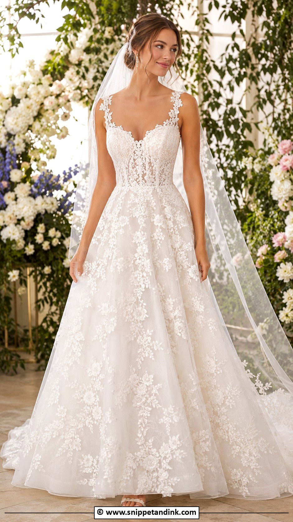 Floral Lace Wedding Dress - Snippet and Ink - 25 Classy Wedding Dresses