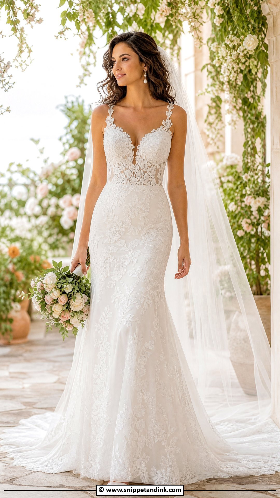 Floral Lace Wedding Gown - Snippet and Ink - 35 Latest Wedding Gowns