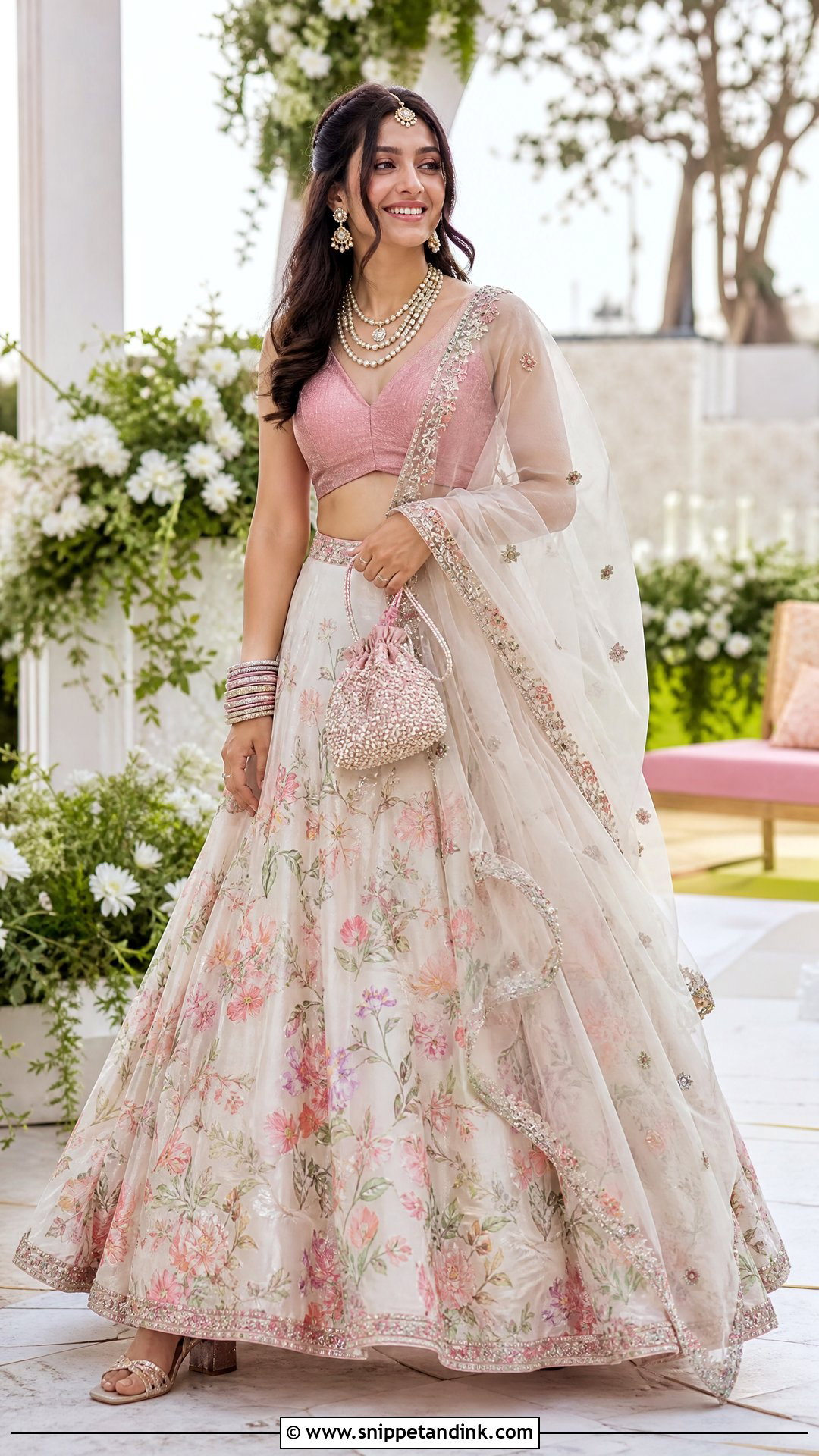Floral Lehenga Bridal Trousseau Outfit - Snippet and Ink - 25 Bridal Trousseau Outfits