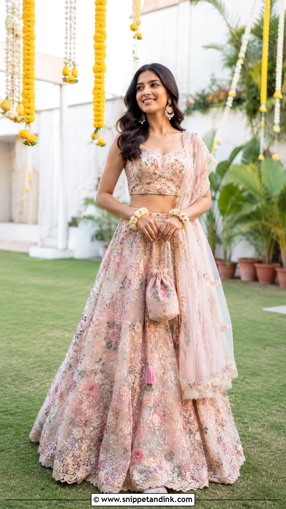 Floral Lehenga For Bride Sister - Snippet and Ink - 25 Mehndi Dresses for Bride Sister