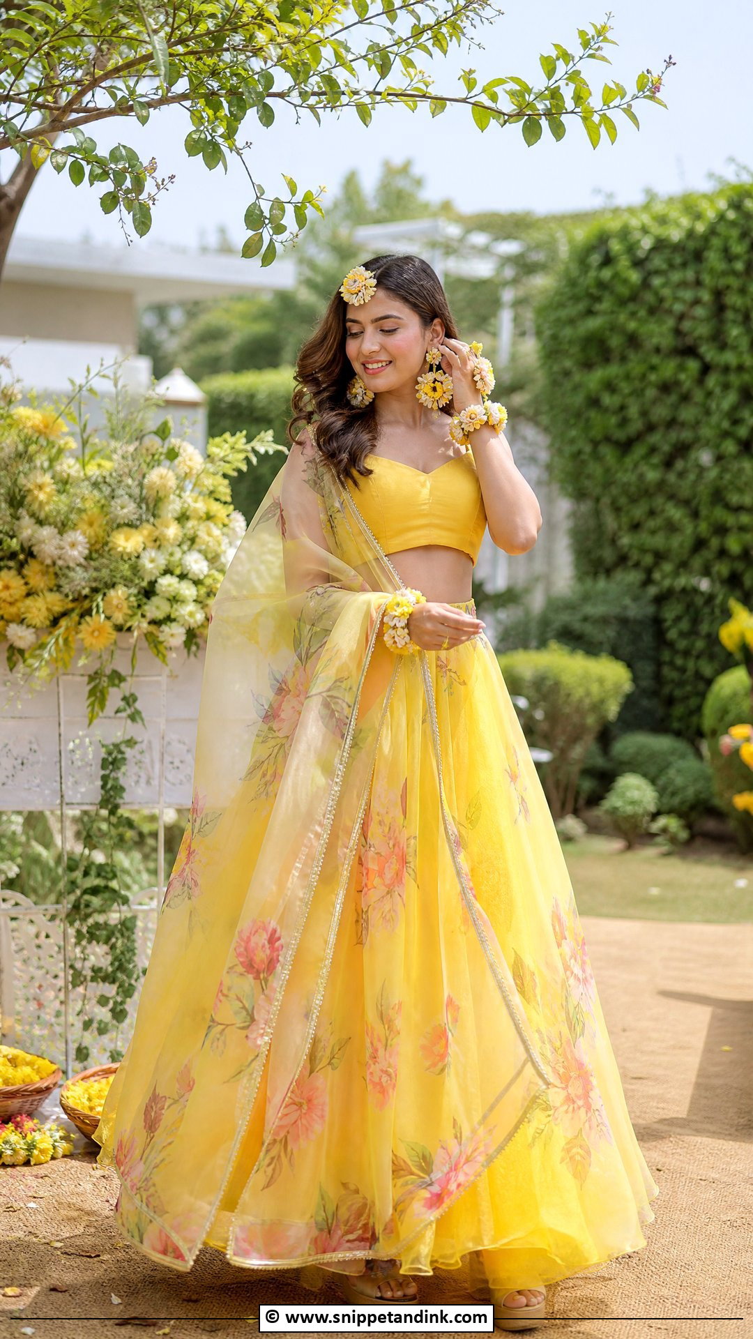 Floral Lehenga For Haldi - Snippet and Ink - 35 Haldi Outfits