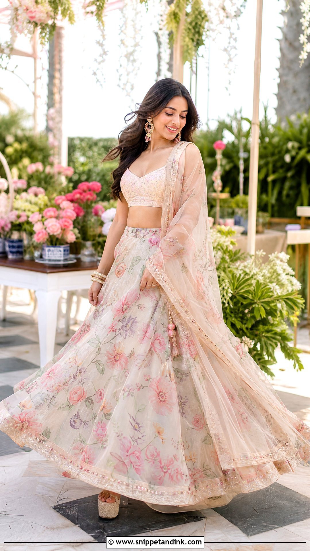 Floral Lehenga For Indian Wedding - Snippet and Ink - 25 Trendy Indian Outfits for Wedding