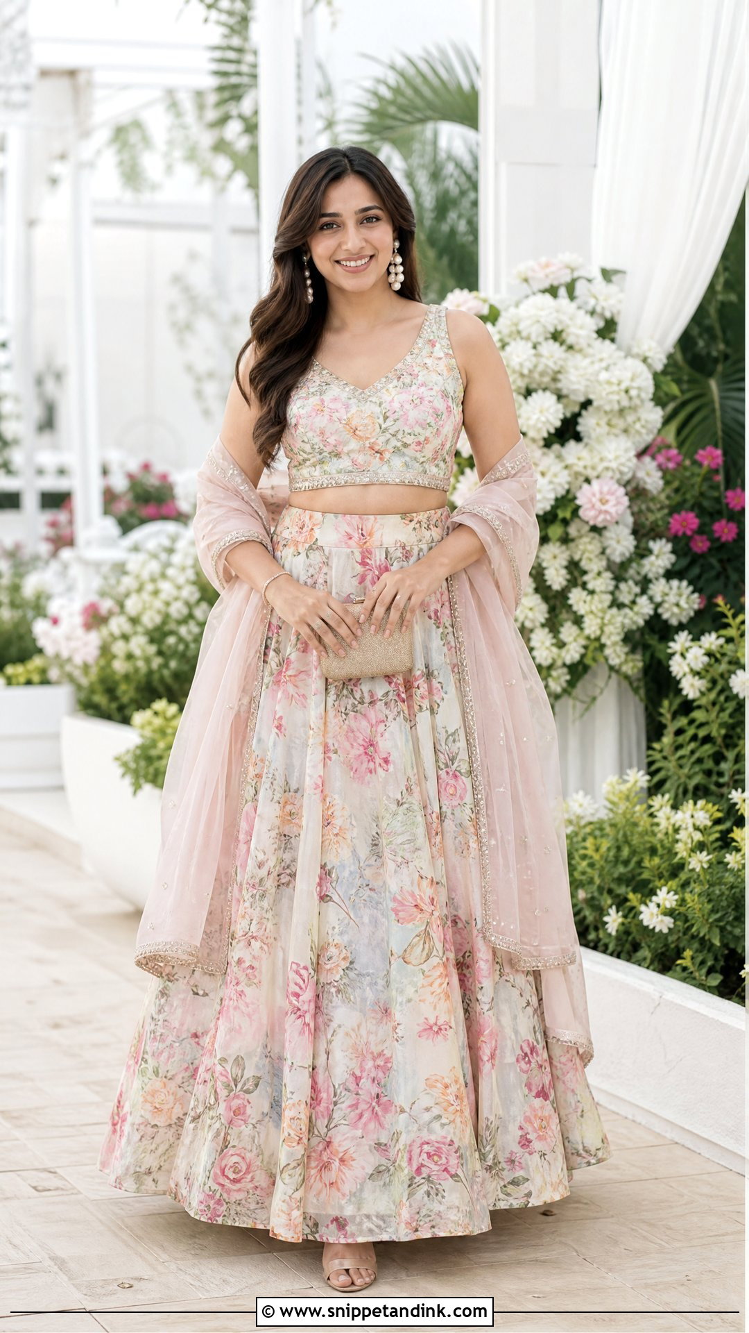 Floral Lehenga For Sangeet - Snippet and Ink - 25 Outfit for Sangeet Function Ideas