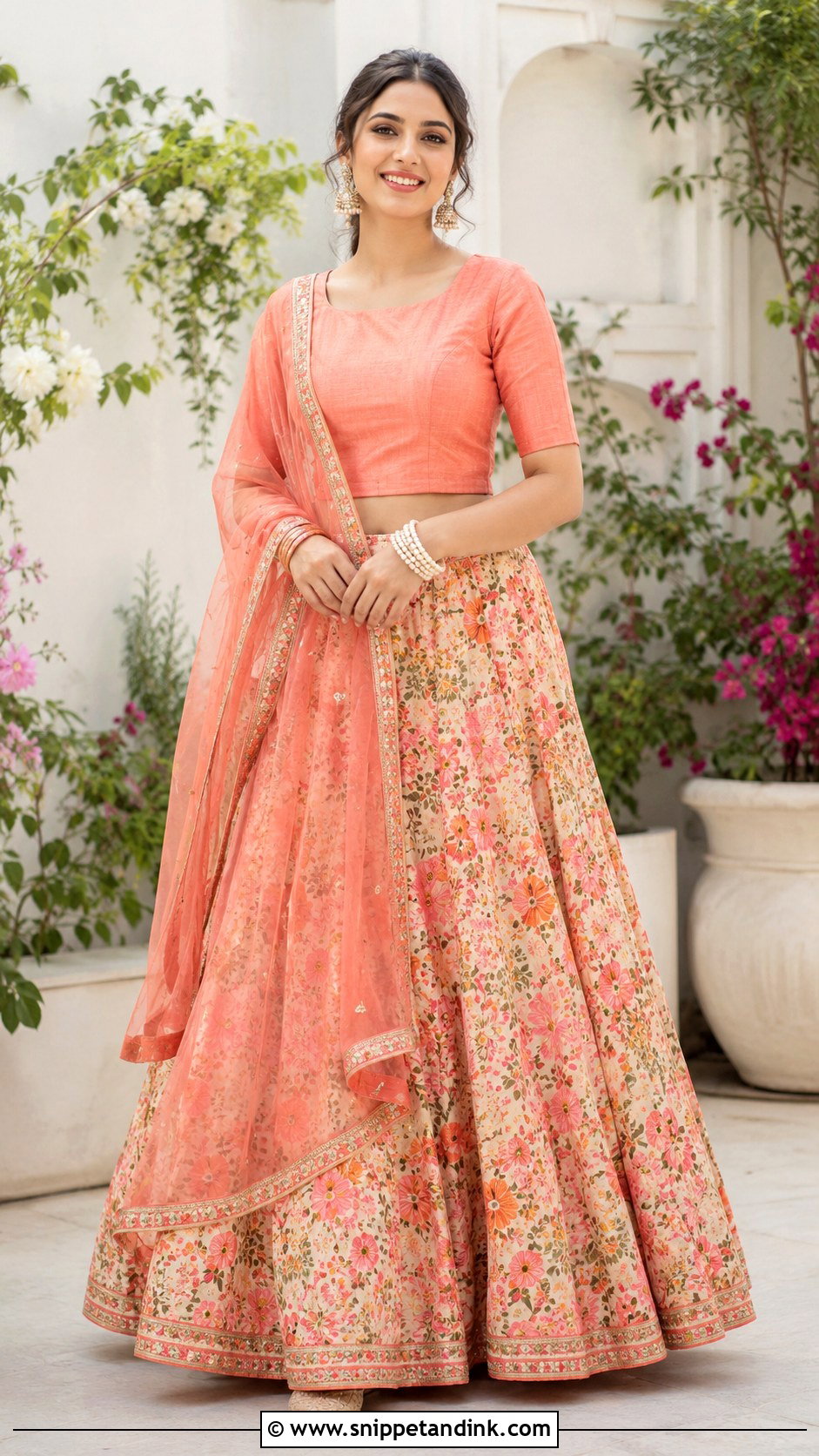 Floral Lehenga For Sikh Wedding - Snippet and Ink - 25 Sikh Wedding Dress Ideas