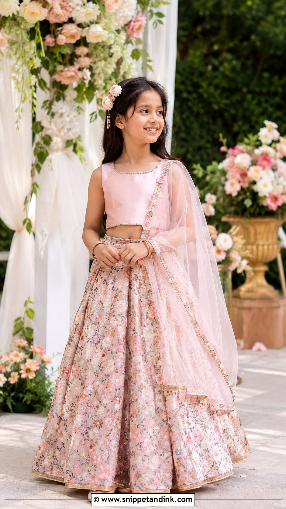 Floral Lehenga Indian Kids Wedding Dress - Snippet and Ink - 25 Indian Kids Wedding Dresses