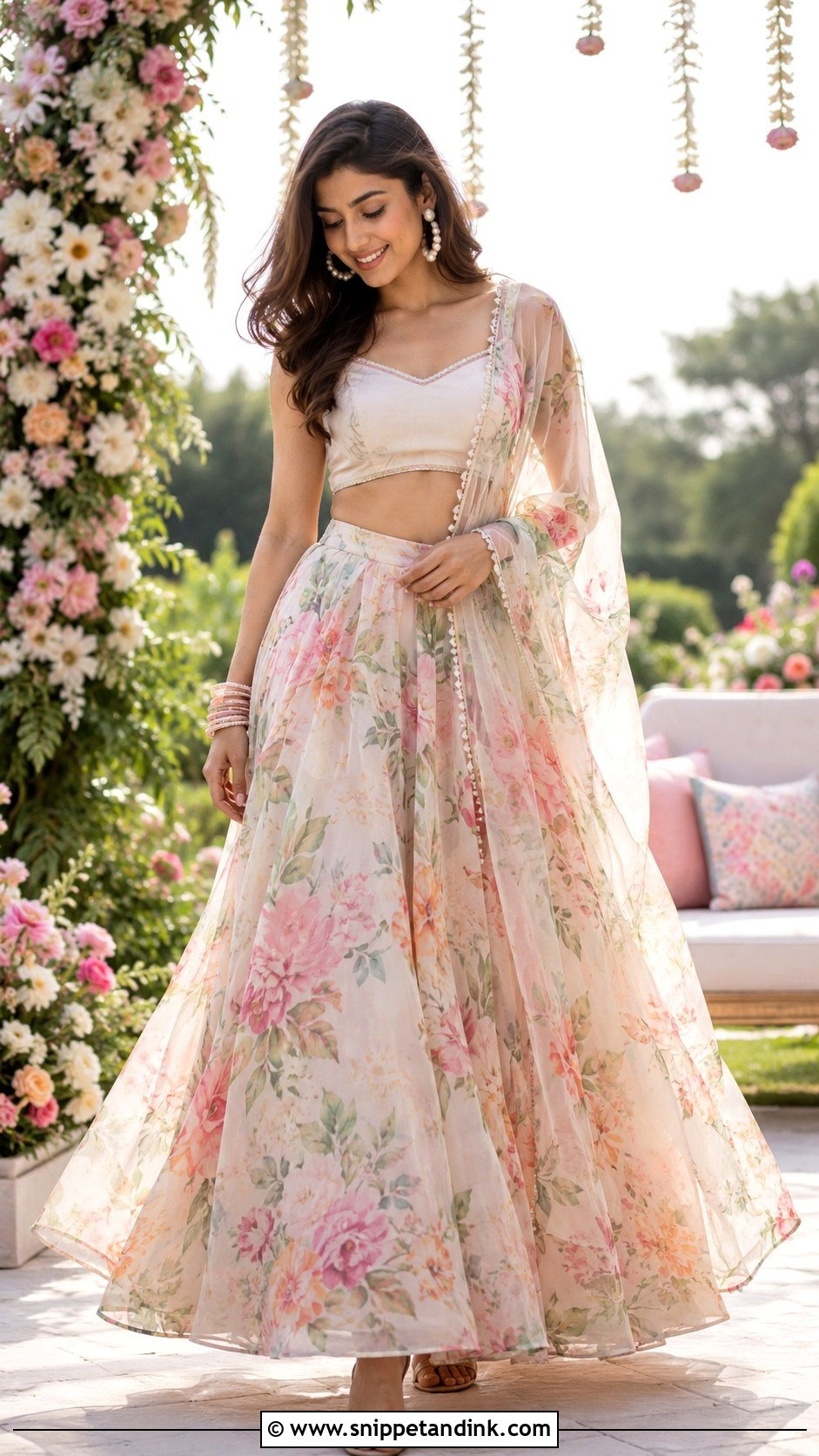 Floral Lehenga Outfit - Snippet and Ink - 25 Desi Wedding Shaadi Outfits