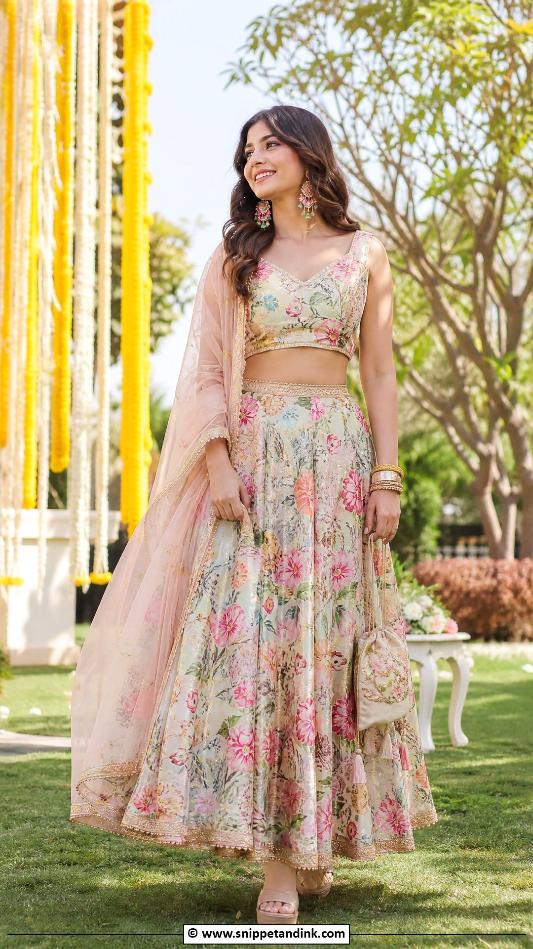 Floral Lehenga Outfit - Snippet and Ink - 35 Indian Wedding Dress Ideas