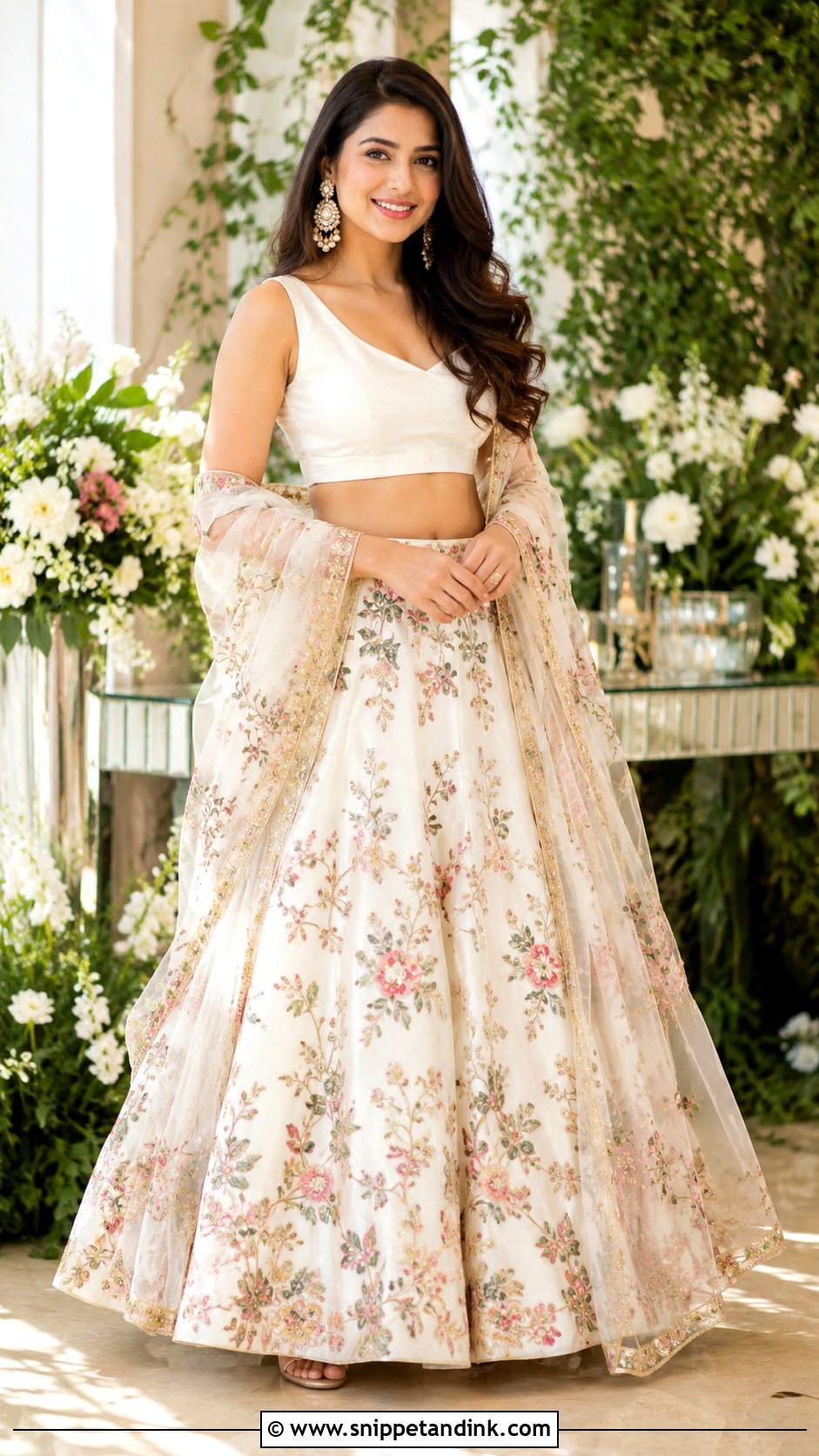 Floral Lehenga for Roka Ceremony - Snippet and Ink - 25 Dress for Roka Ceremony Ideas