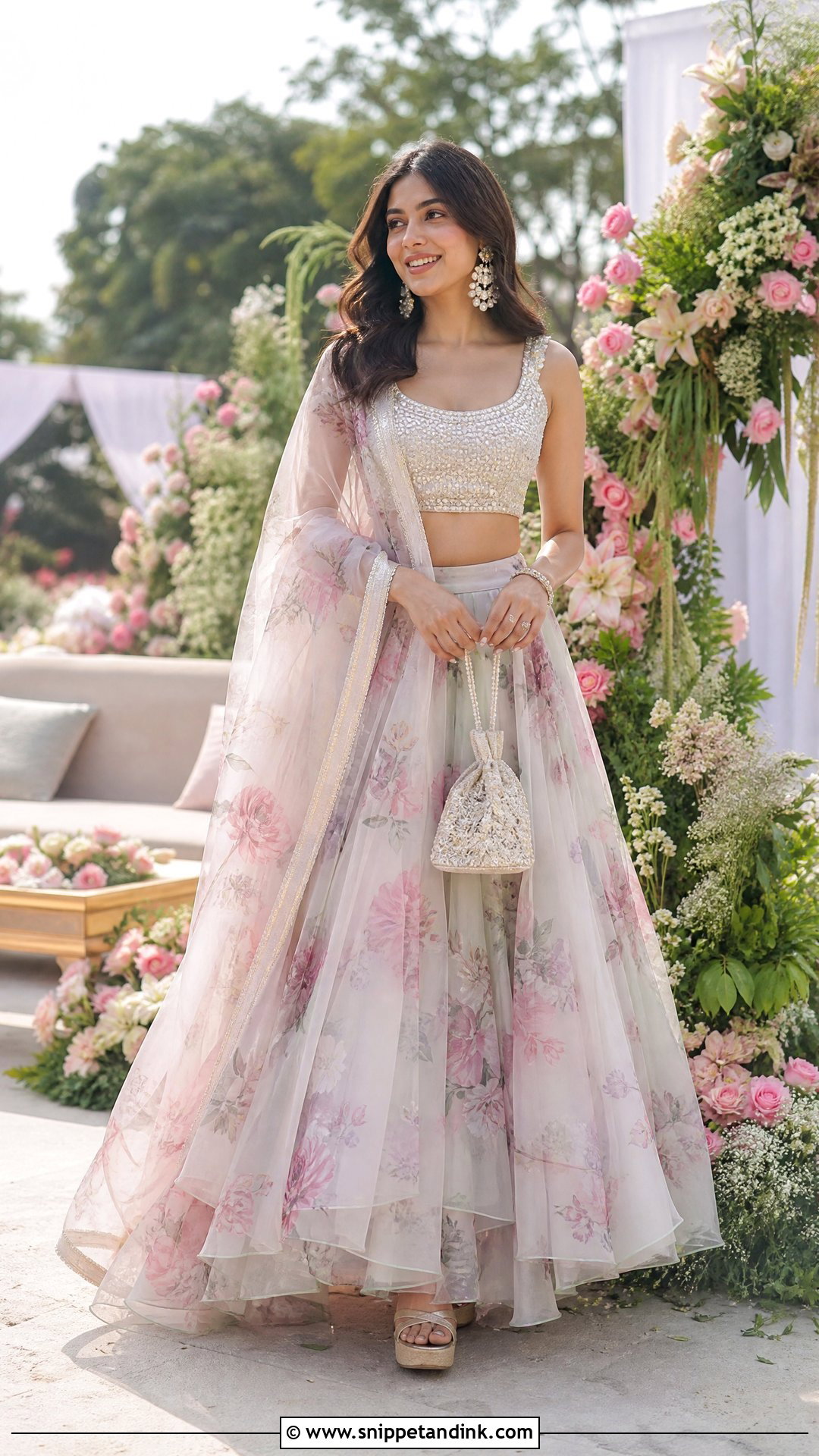 Floral Lehenga for Sangeet - Snippet and Ink - 20 Outfits for Sangeet Indian Weddings