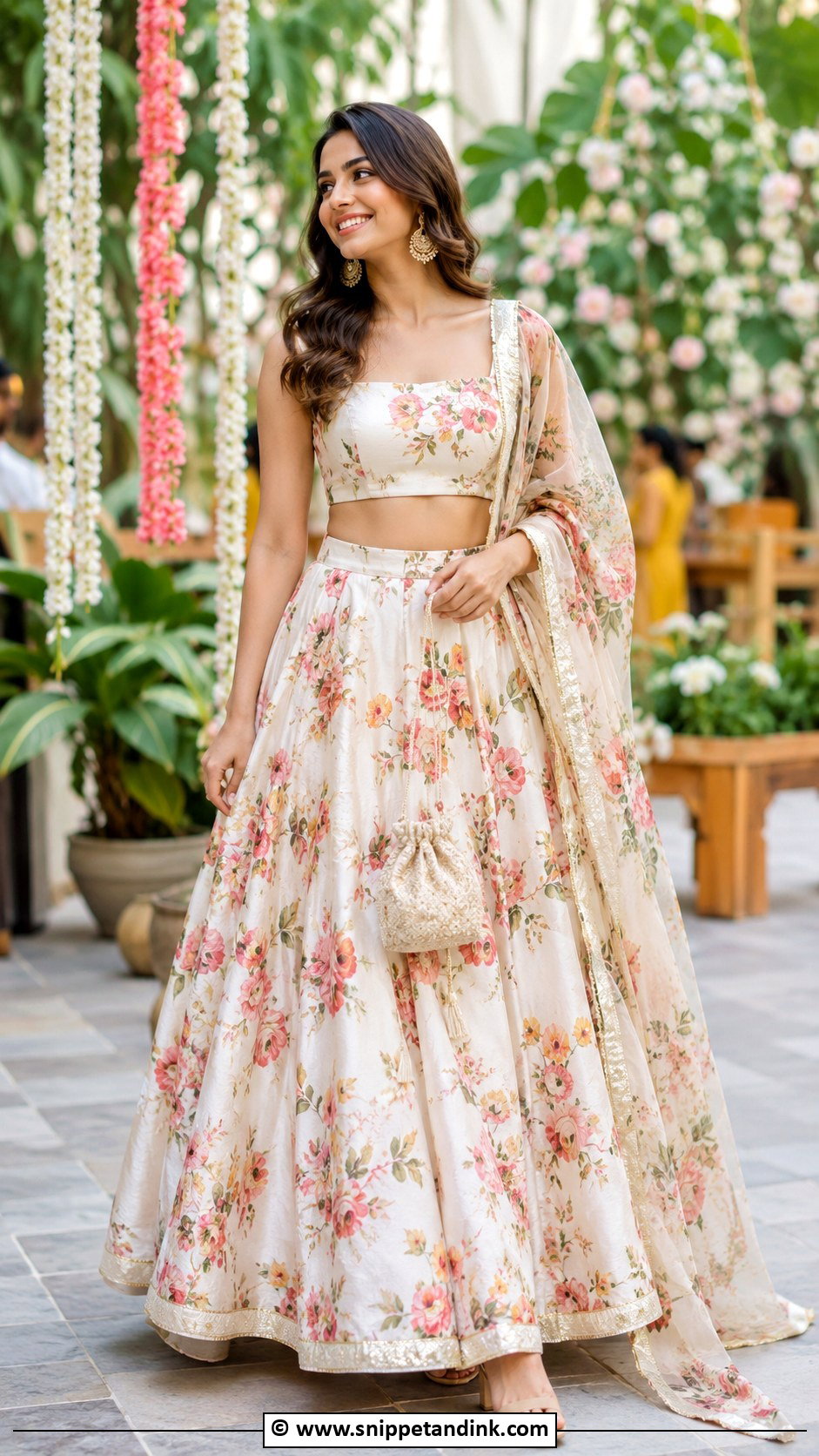 Floral Lehenga - Snippet and Ink - 30 Desi Wedding Outfits