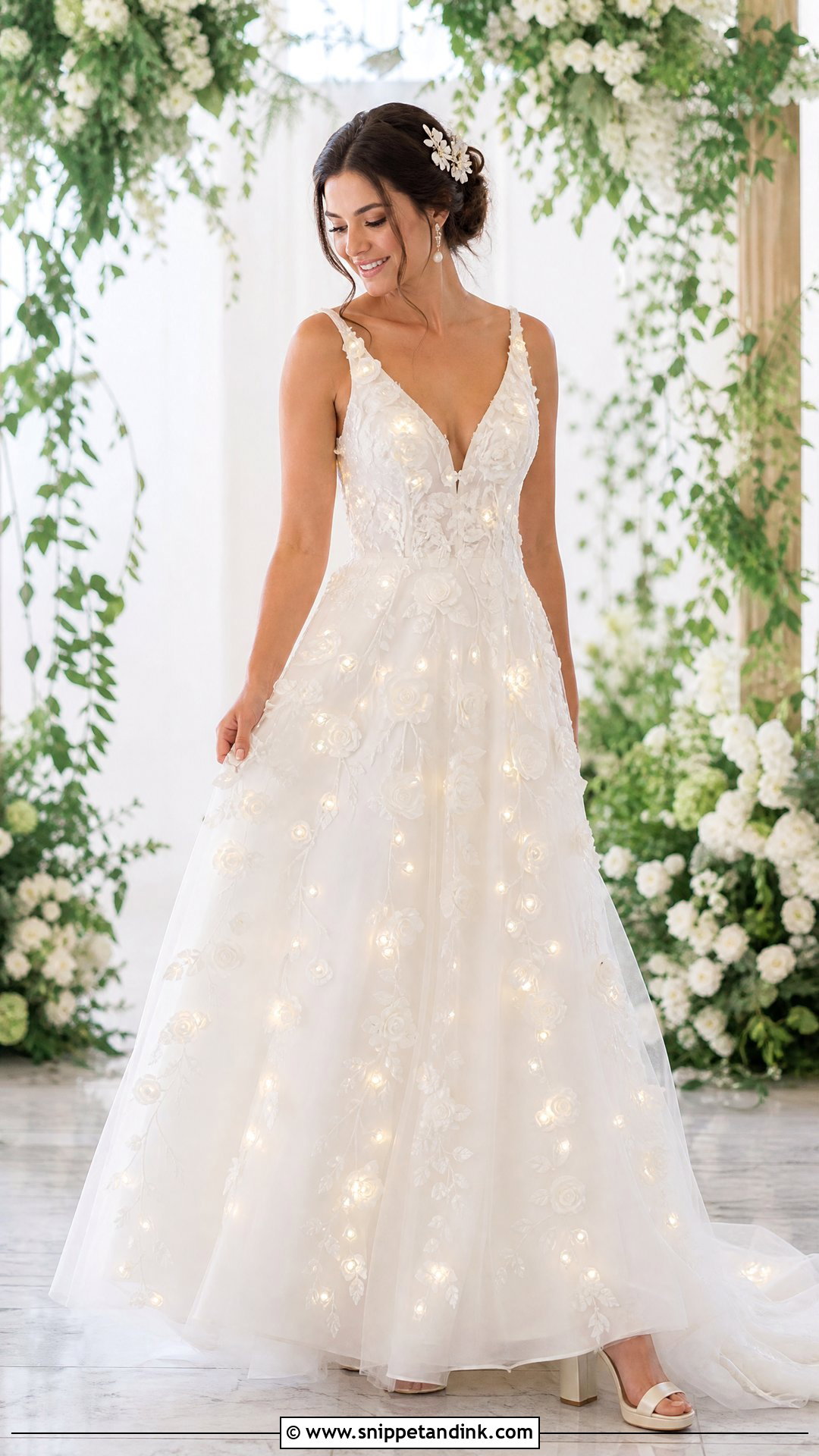 Floral Light Up Wedding Dress - Snippet and Ink - 20 Light Up Wedding Dress Ideas