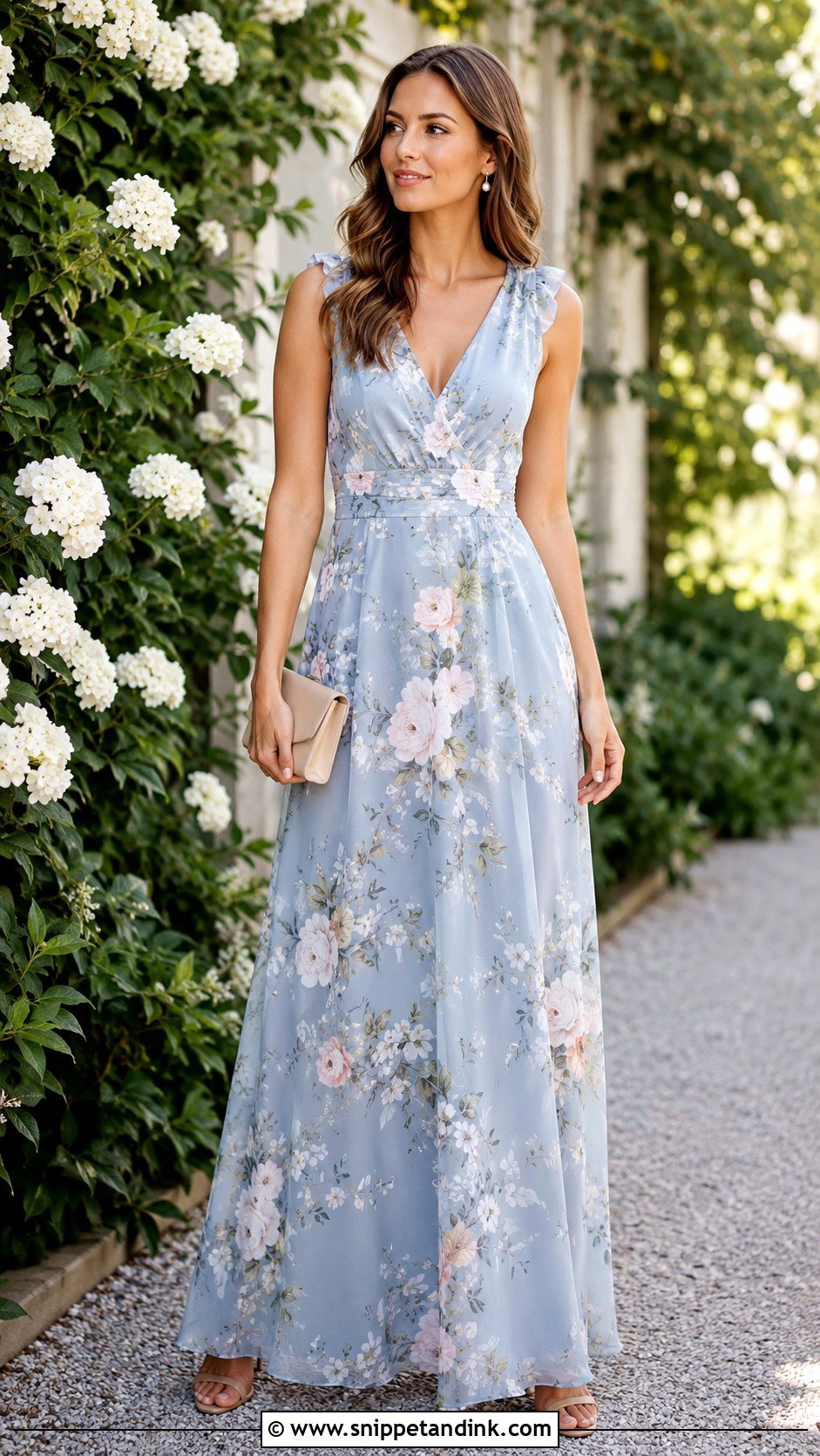 Floral Maid Of Honor Gown - Snippet and Ink - 30 Maid of Honor Gown Ideas