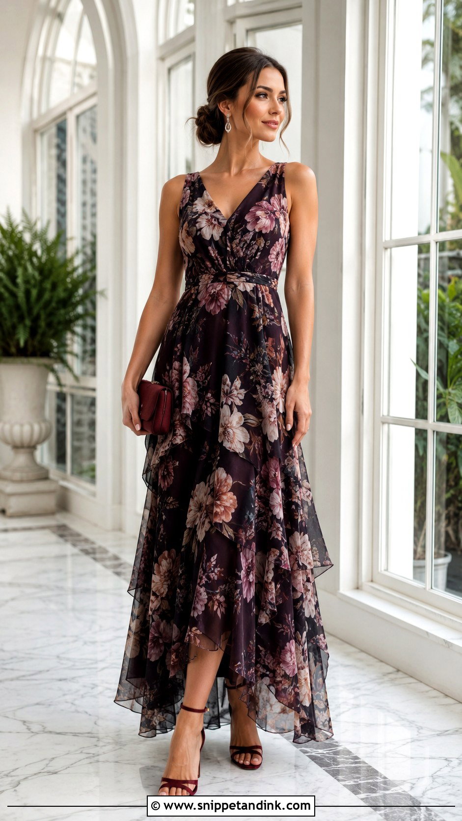 Floral Maxi Dress For Formal Wedding - Snippet and Ink - 20 Formal Wedding Attire Women Ideas