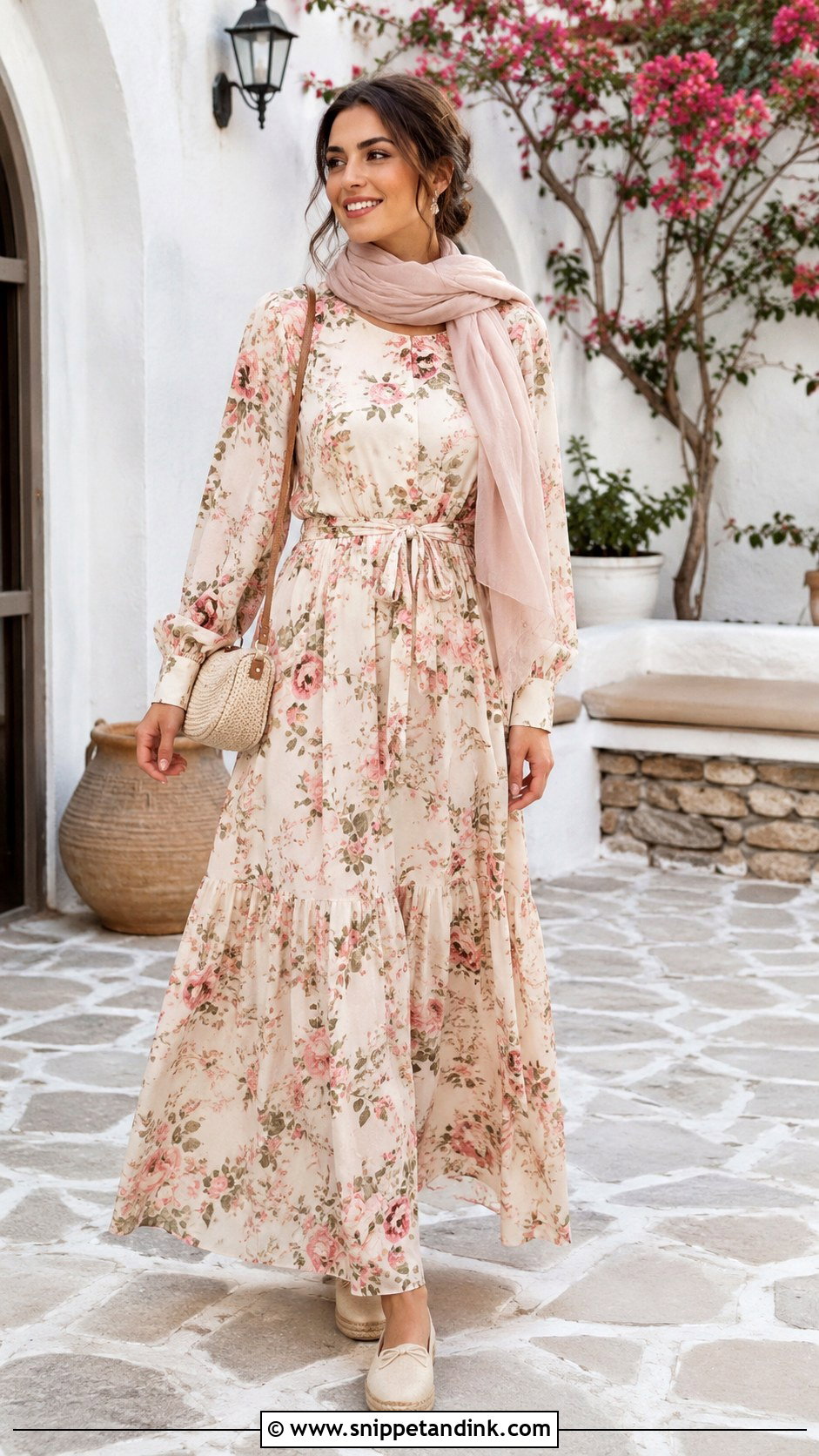 Floral Maxi Dress Honeymoon Outfit - Snippet and Ink - 20 Modest Honeymoon Outfits