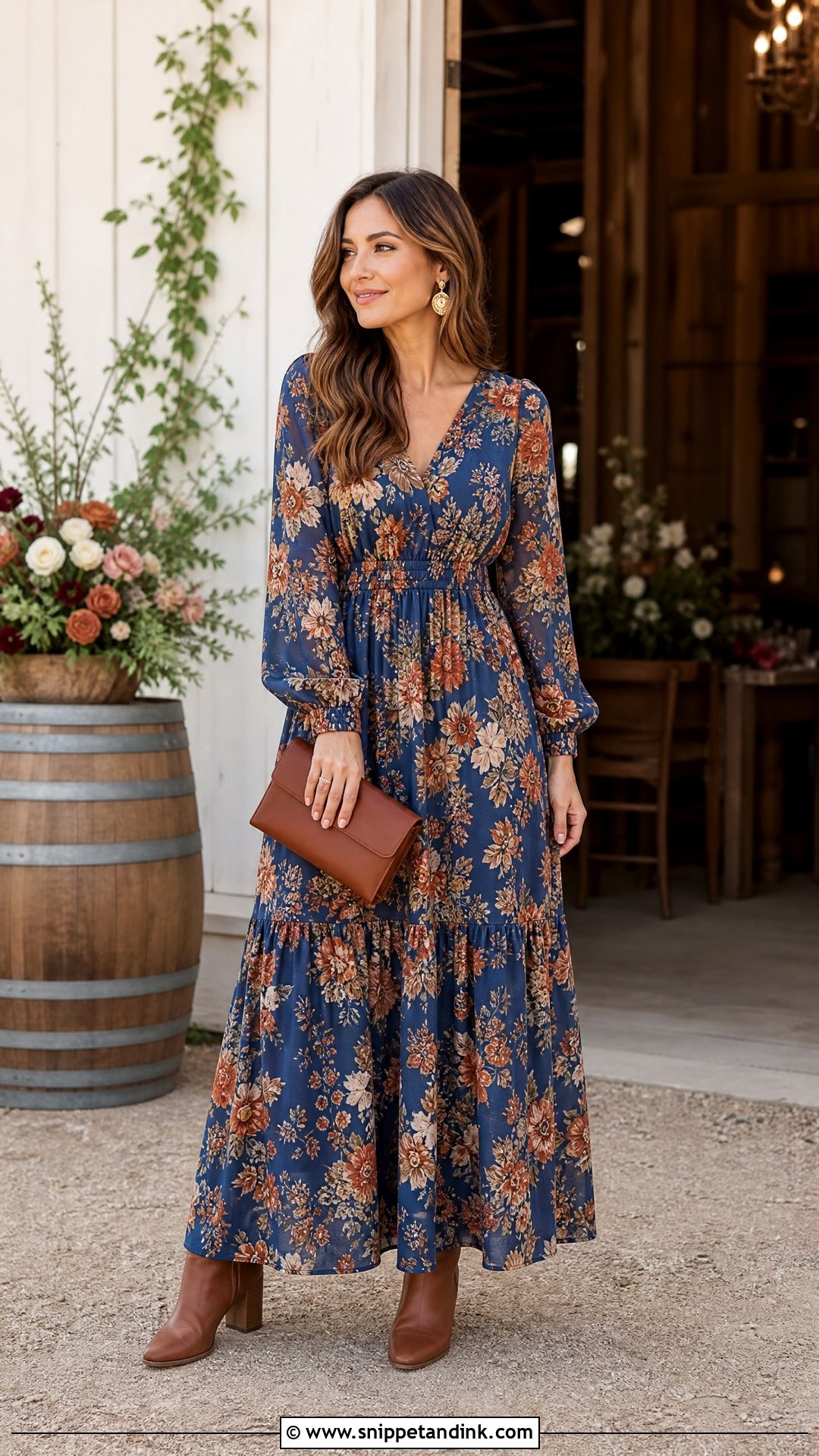 Floral Maxi Dress Rustic Wedding Attire - Snippet and Ink - 25 Wedding Attire for Women Ideas