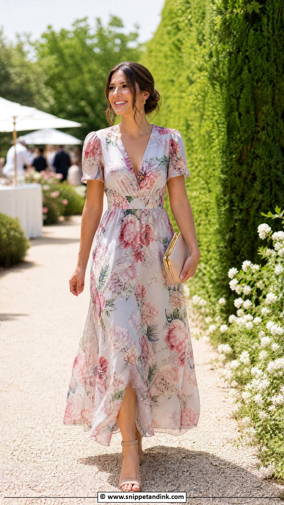 Floral Maxi Dress Wedding Guest Outfit - Snippet and Ink - 30 What to Wear to a Wedding Ideas