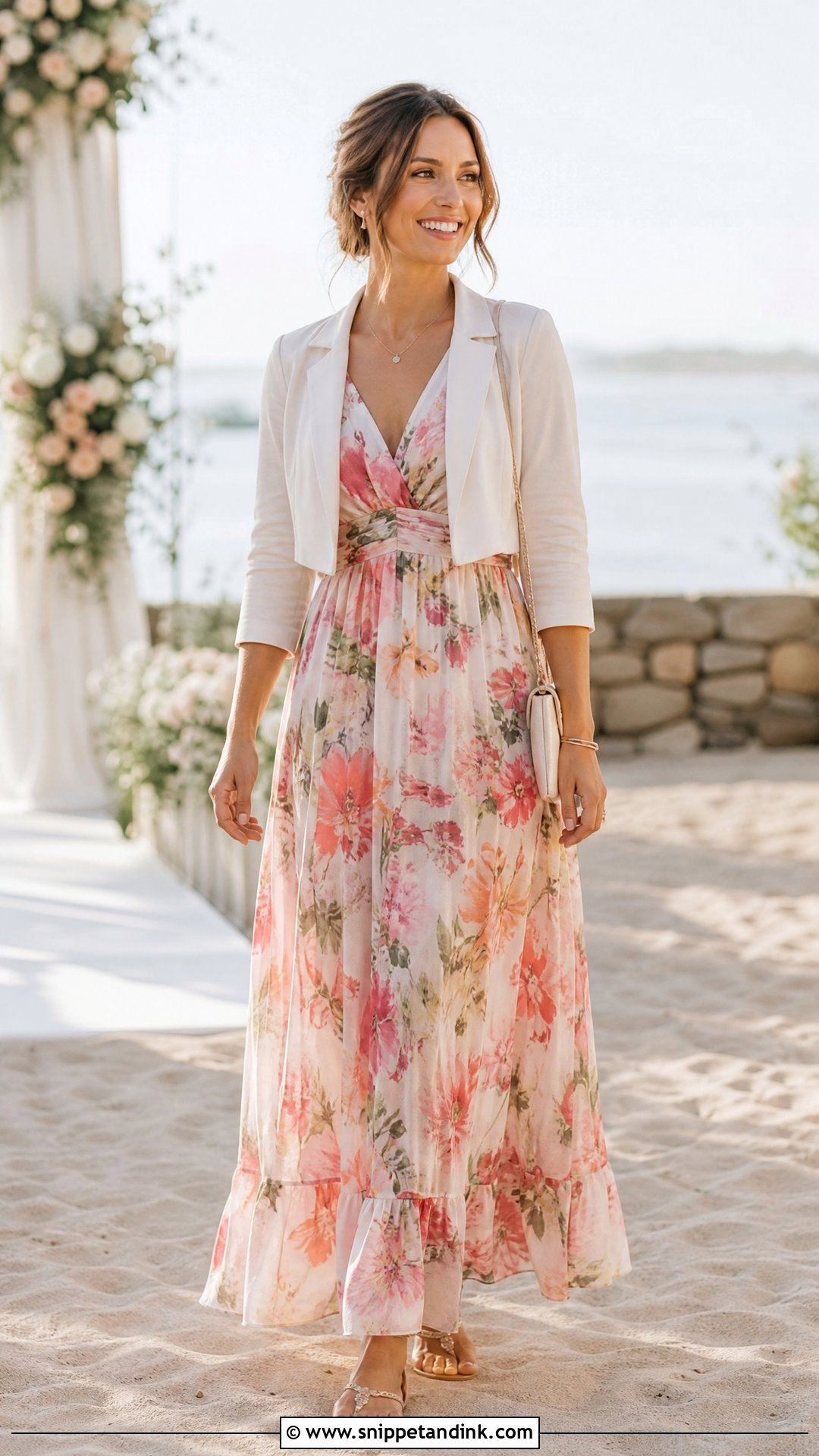 Floral Maxi Dress Wedding Outfit - Snippet and Ink - 20 Wedding Wear for Women Ideas