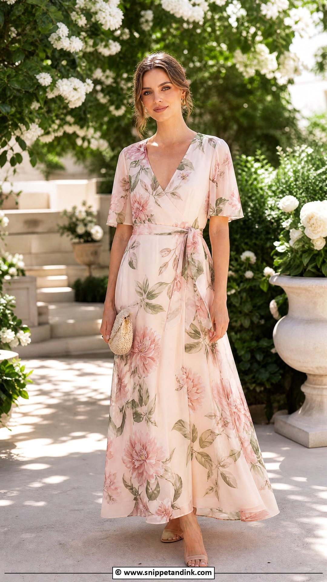 Floral Maxi Dress Wedding Party Outfit - Snippet and Ink - 30 Wedding Party Dress Ideas