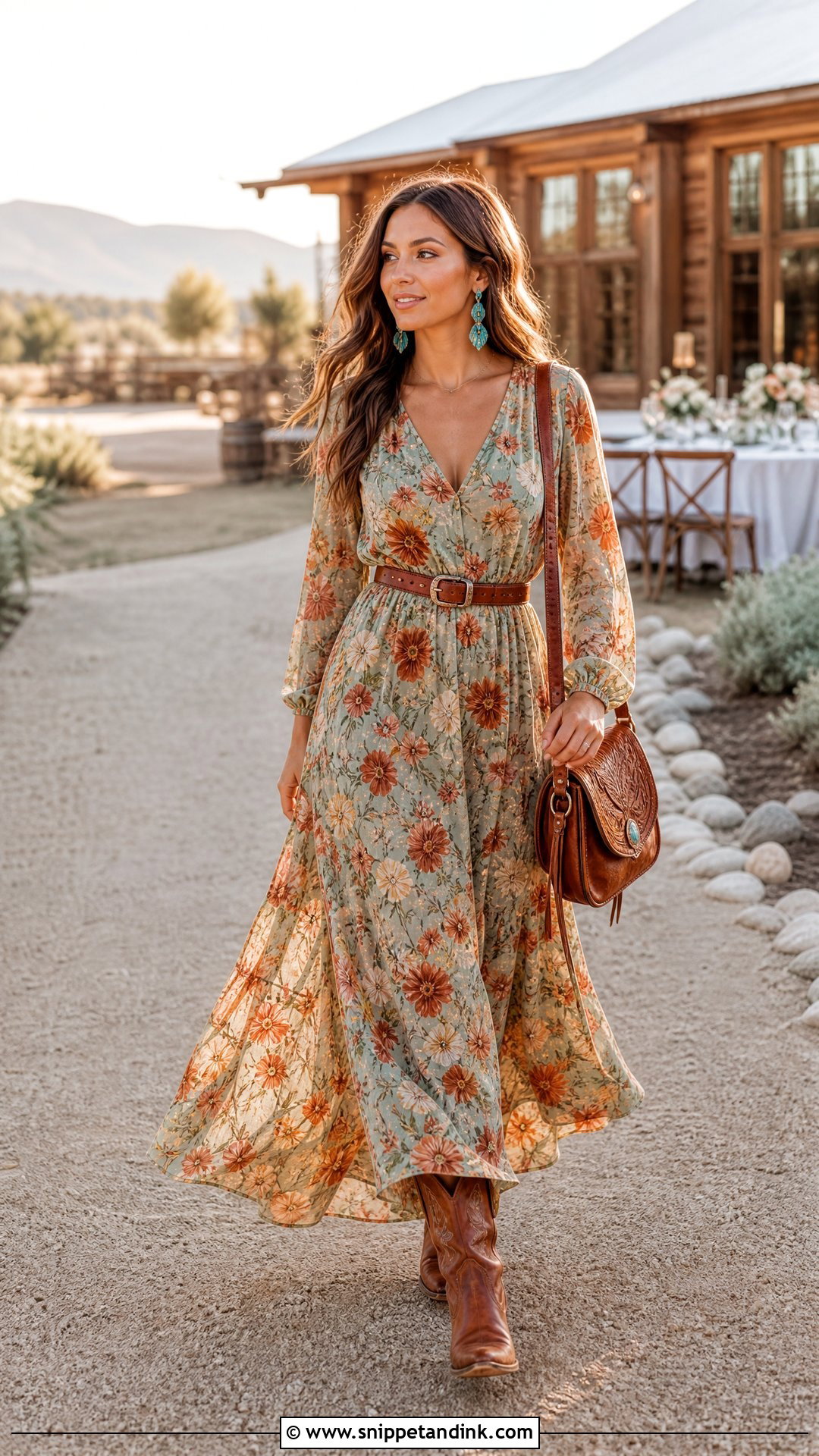 Floral Maxi Dress for Western Wedding - Snippet and Ink - 20 Western Dresses for Wedding