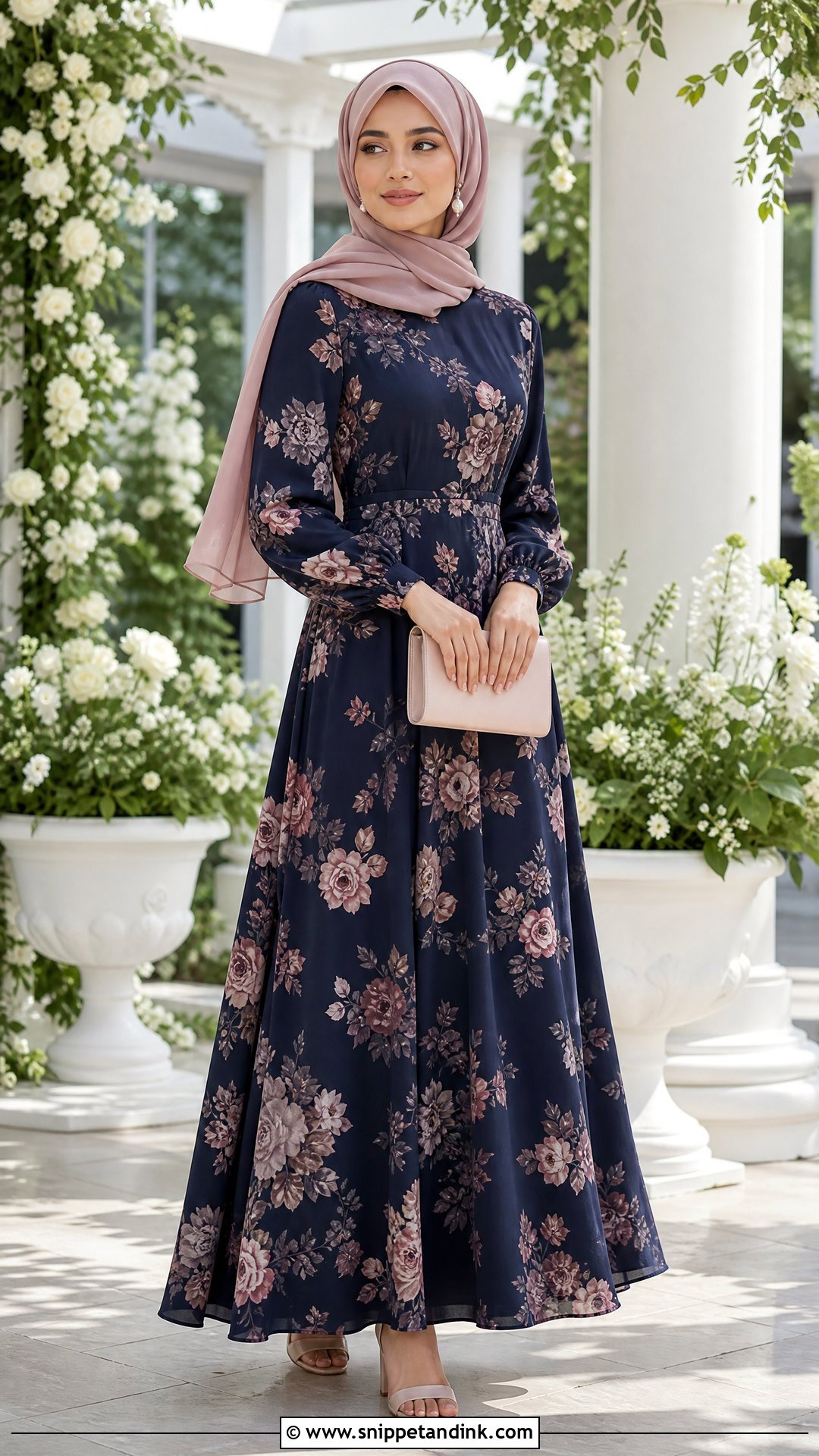 Floral Maxi Hijab Formal Dress - Snippet and Ink - 25 Hijab Formal Dress Ideas