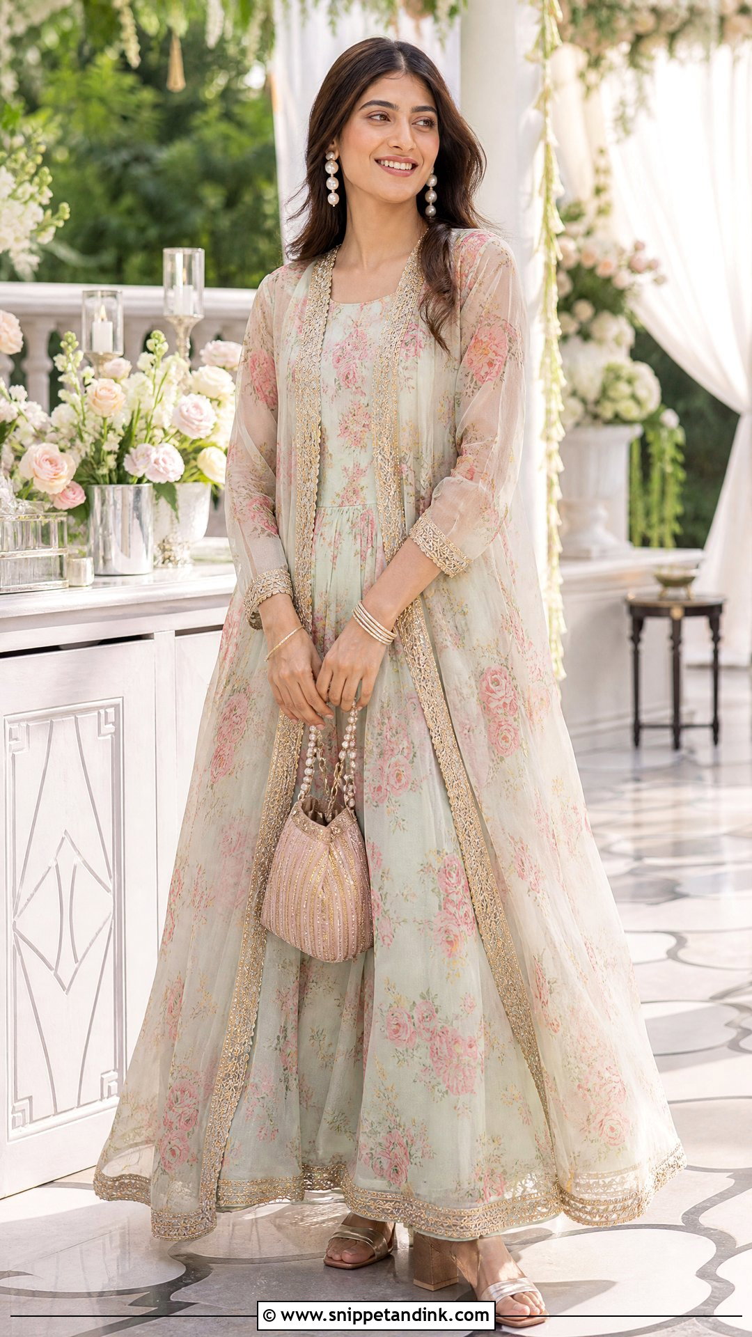 Floral Maxi Shrug Dress - Snippet and Ink - 20 Shrug Dresses Indian Wedding