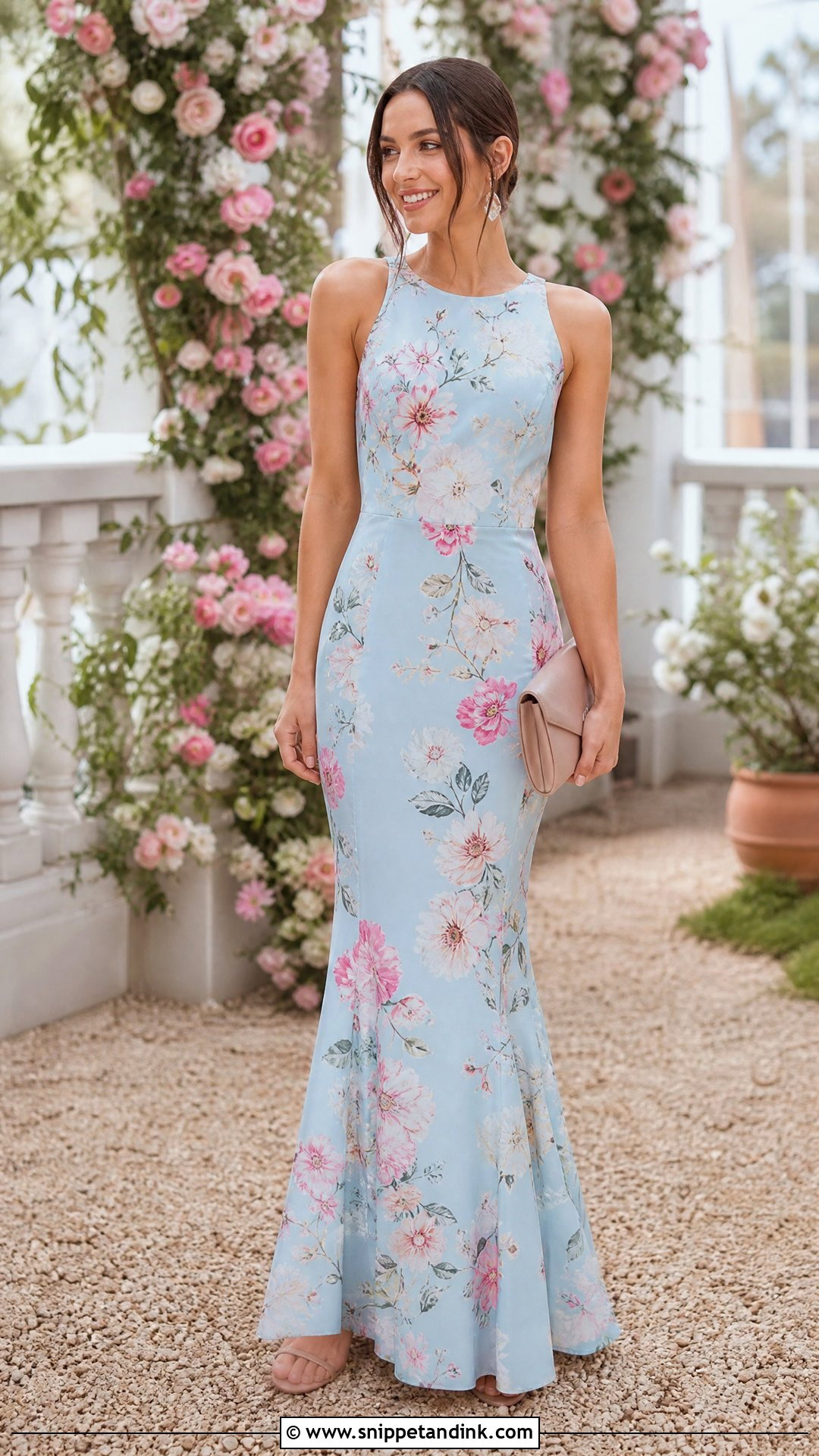 Floral Mermaid Silhouette Dress - Snippet and Ink - 25 Mermaid Silhouette Ideas