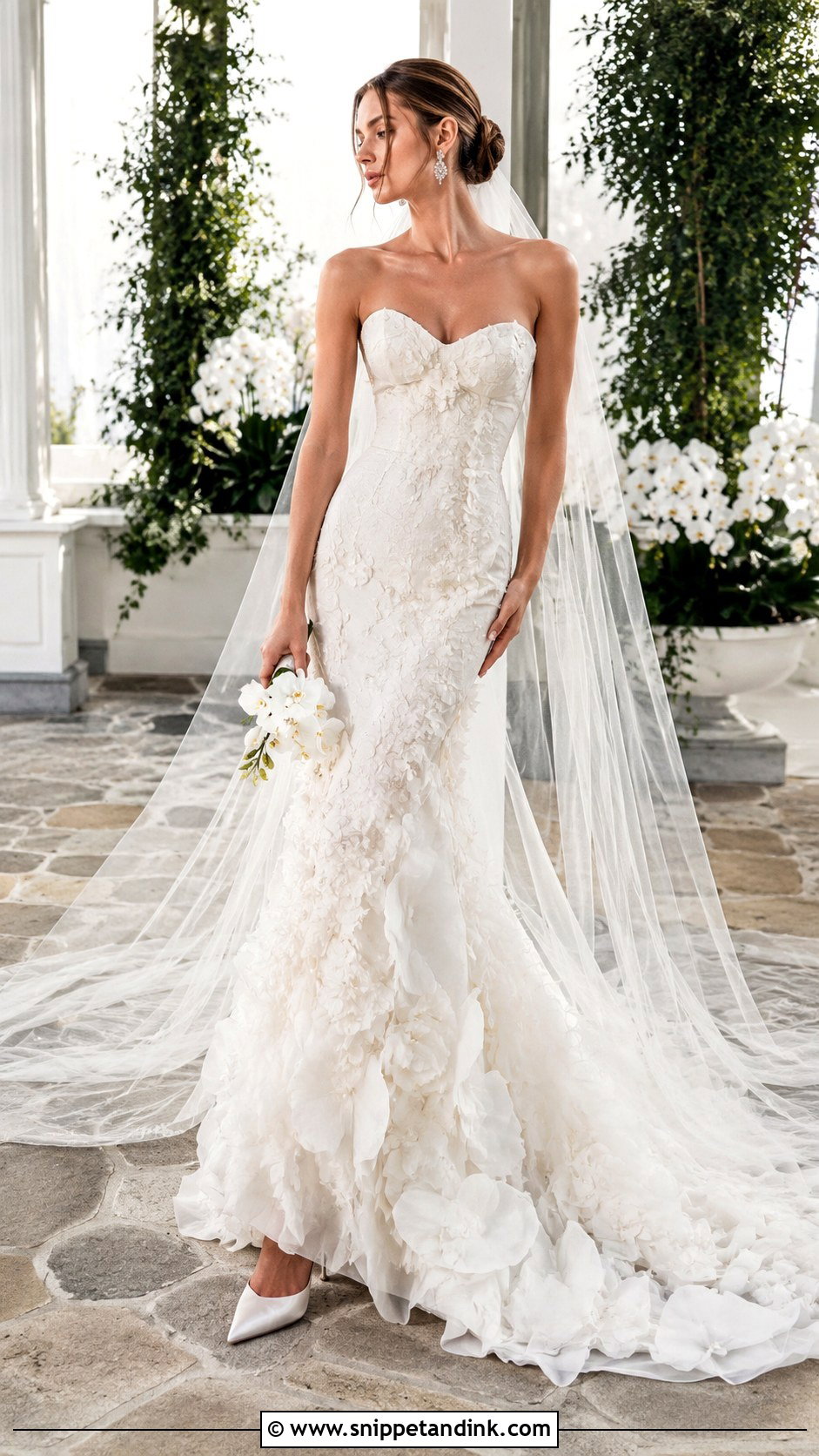 Floral Mermaid Vera Wang Wedding Dress - Snippet and Ink - 20 Vintage Vera Wang Wedding Dress Ideas