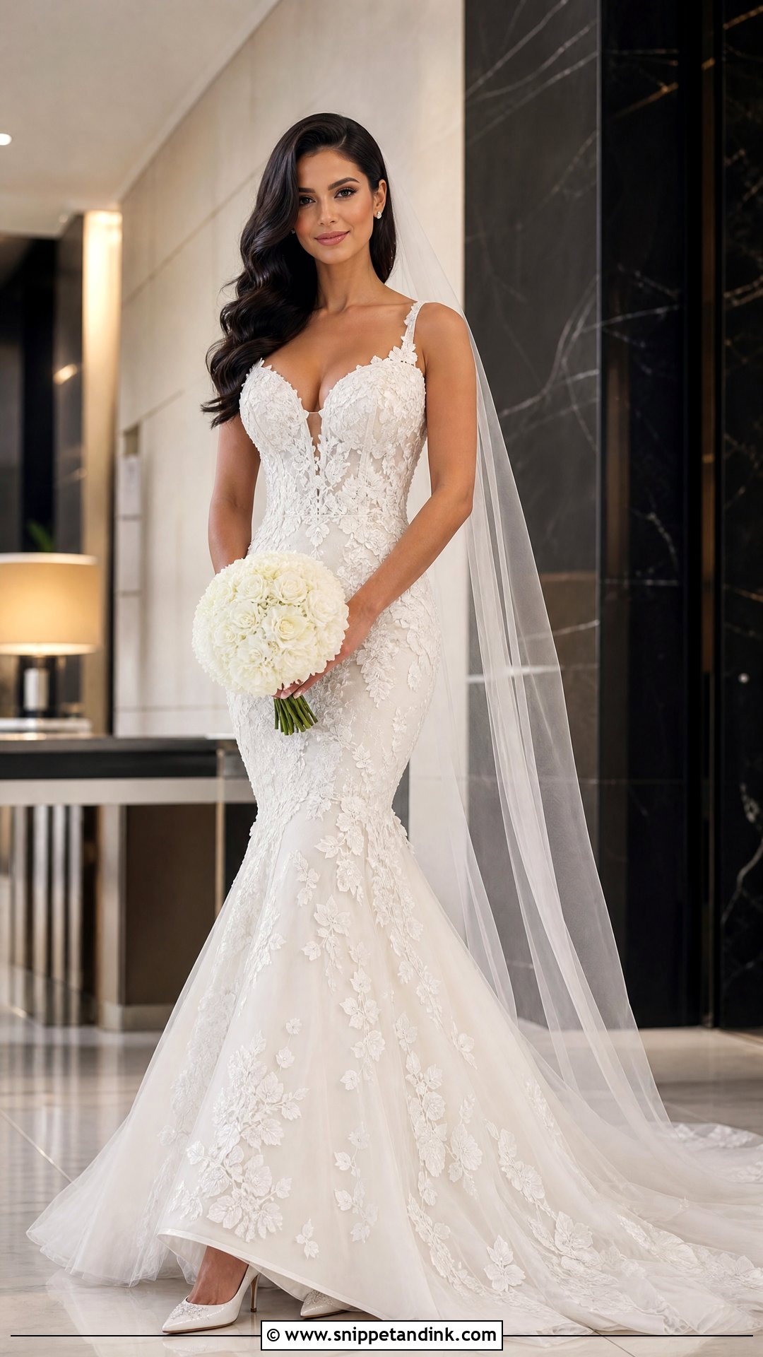Floral Mermaid Wedding Dress - Snippet and Ink - 20 Wedding Dresses with Flowers Detail