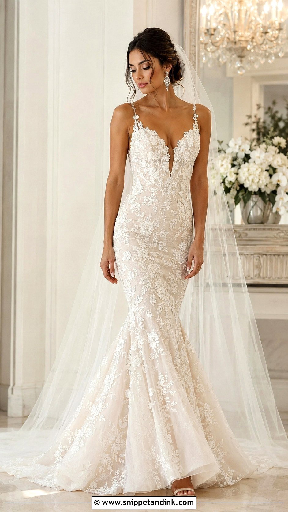 Floral Mermaid Wedding Dress - Snippet and Ink - 25 Flowery Wedding Dress Ideas