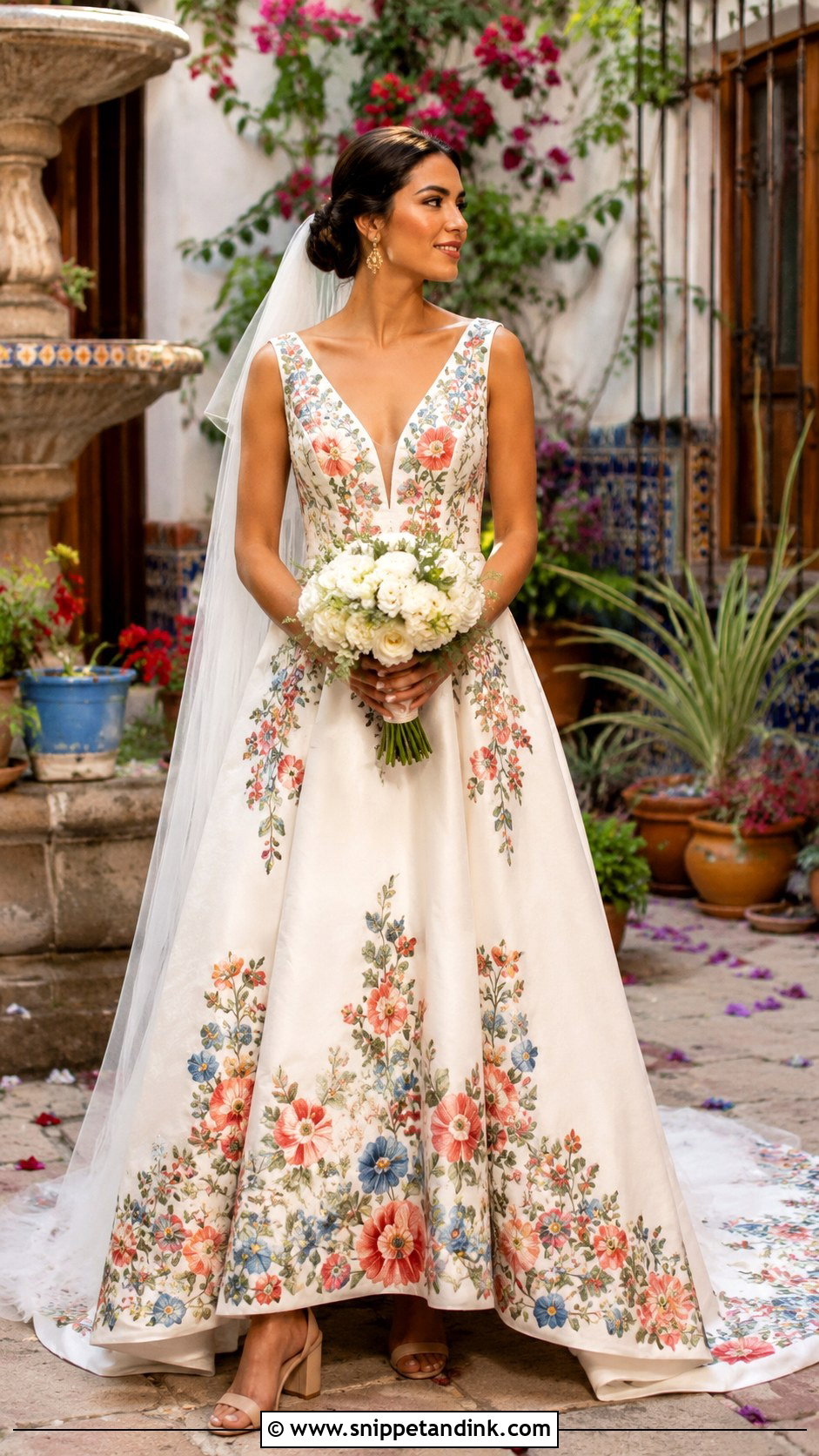 Floral Mexico Wedding Dress - Snippet and Ink - 20 Mexico Wedding Dress Ideas