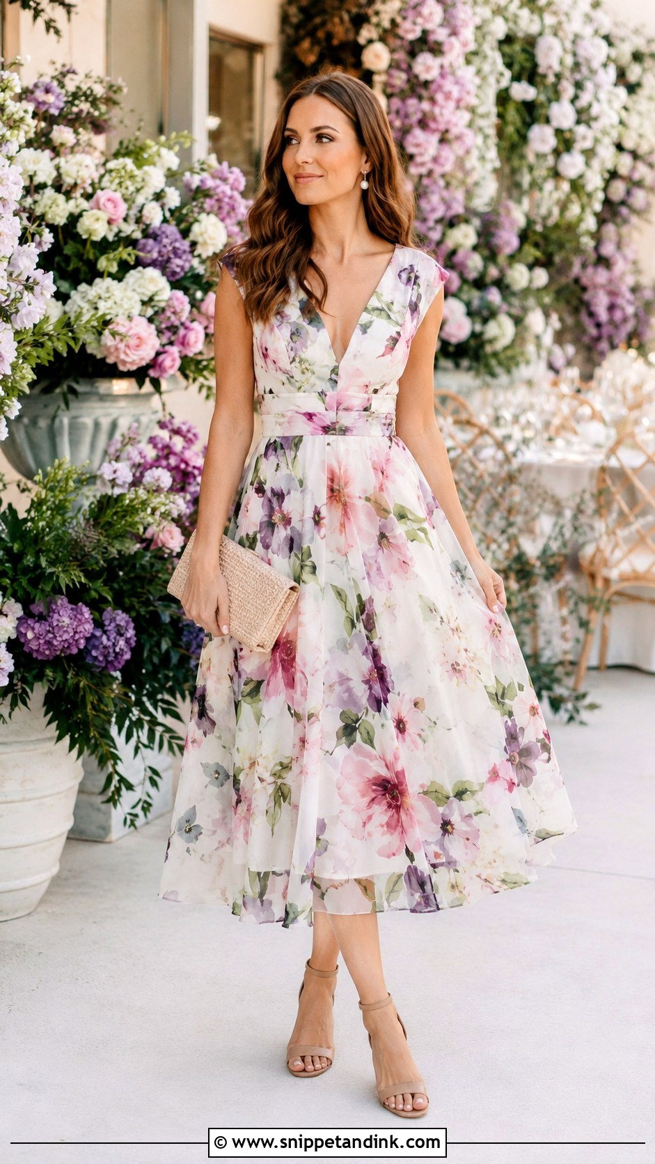 Floral Midi Designer Dress For Wedding - Snippet and Ink - 25 New Designer Dresses for Wedding