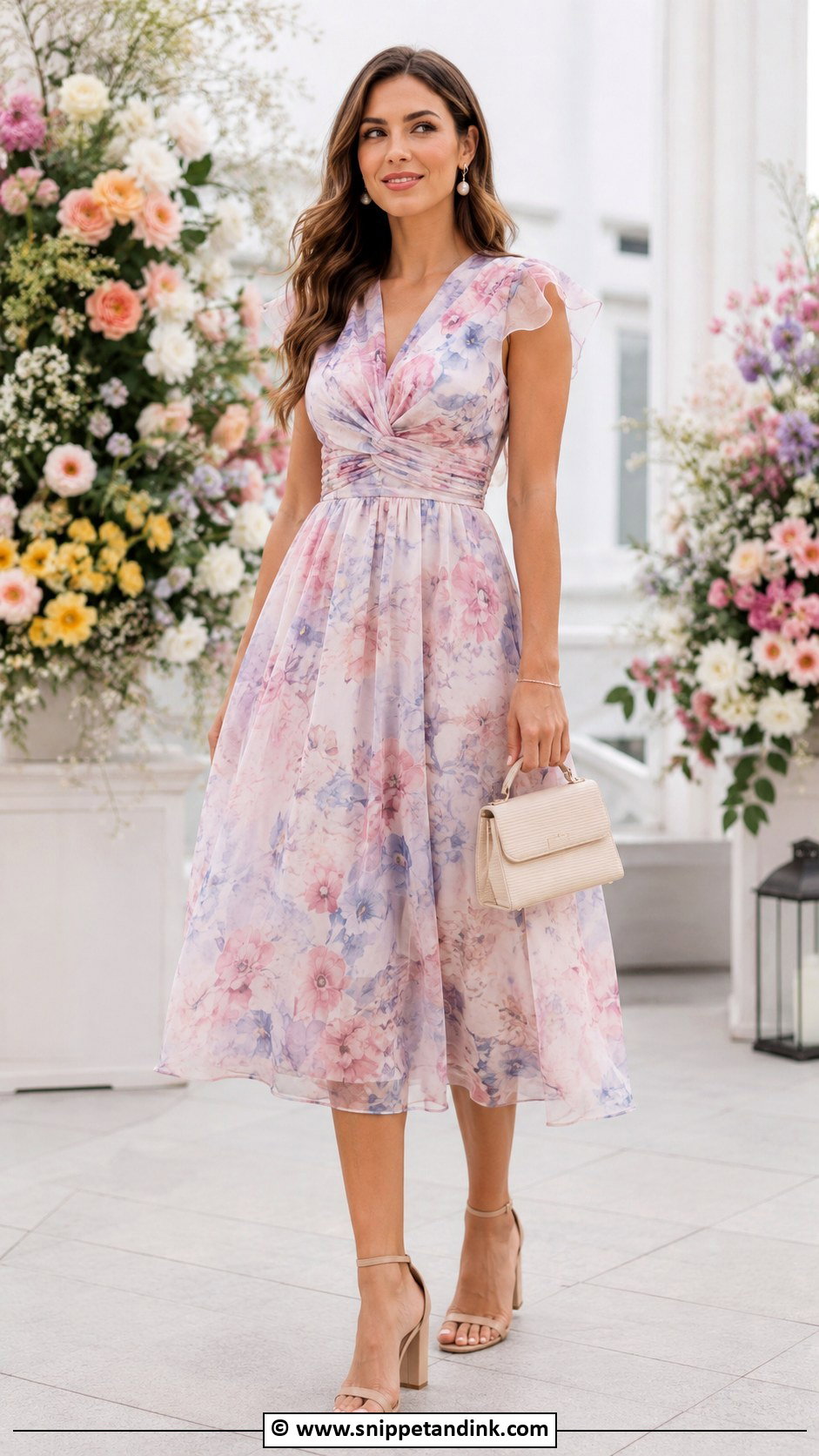 Floral Midi Dress For Sister Wedding - Snippet and Ink - 30 Wedding Dress Ideas for Sisters