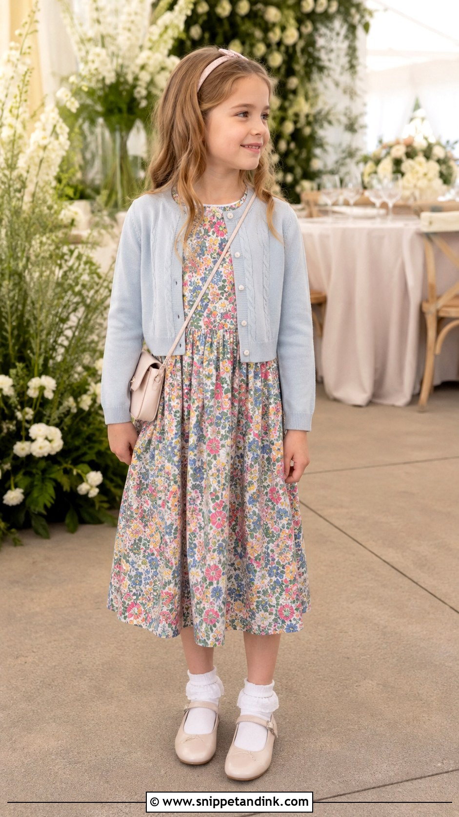 Floral Midi Dress Kids Wedding Outfit - Snippet and Ink - 20 Wedding Kids Outfit Ideas