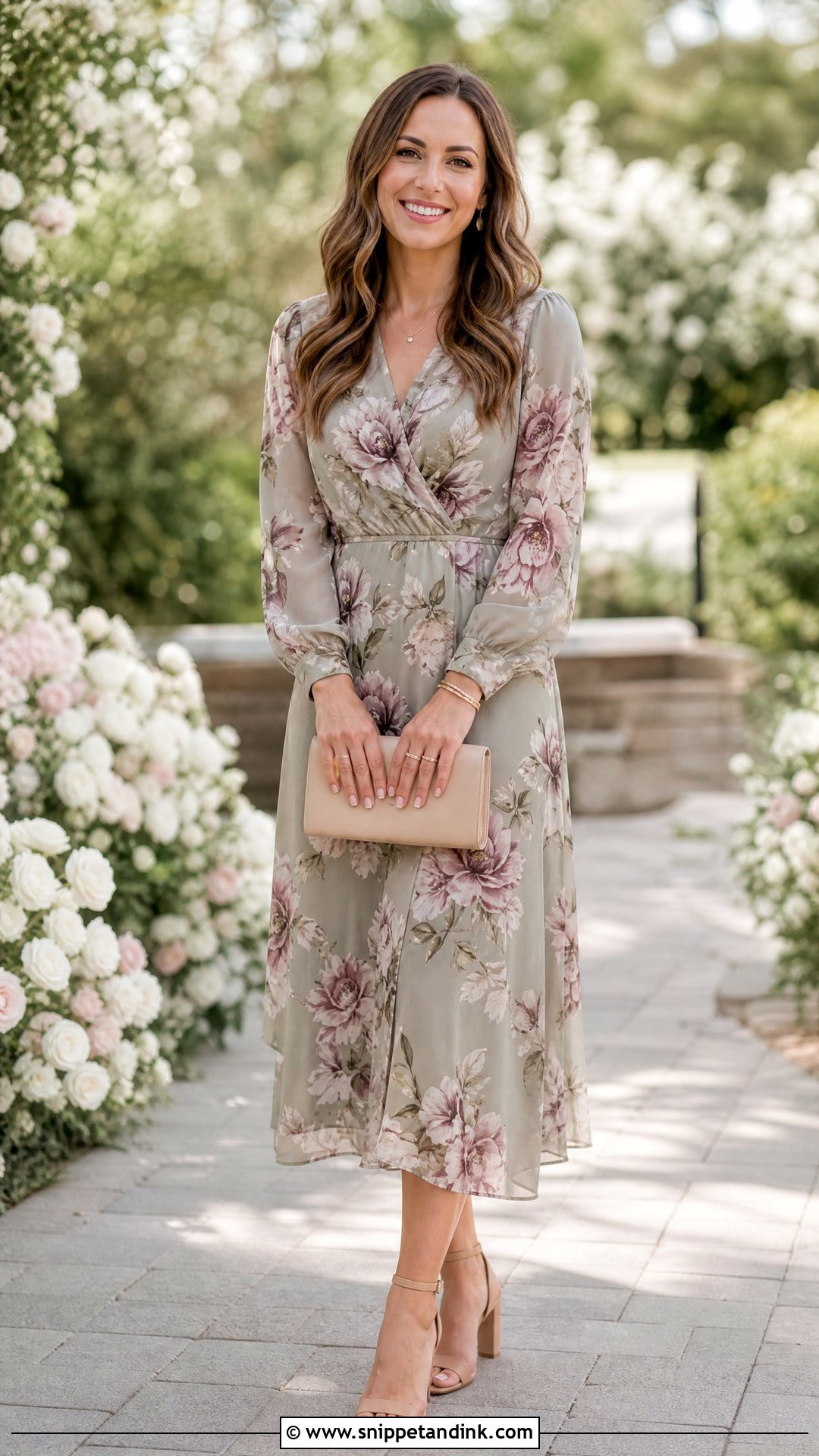 Floral Midi Dress Wedding Officiant Attire - Snippet and Ink - 25 Wedding Officiant Attire Ideas