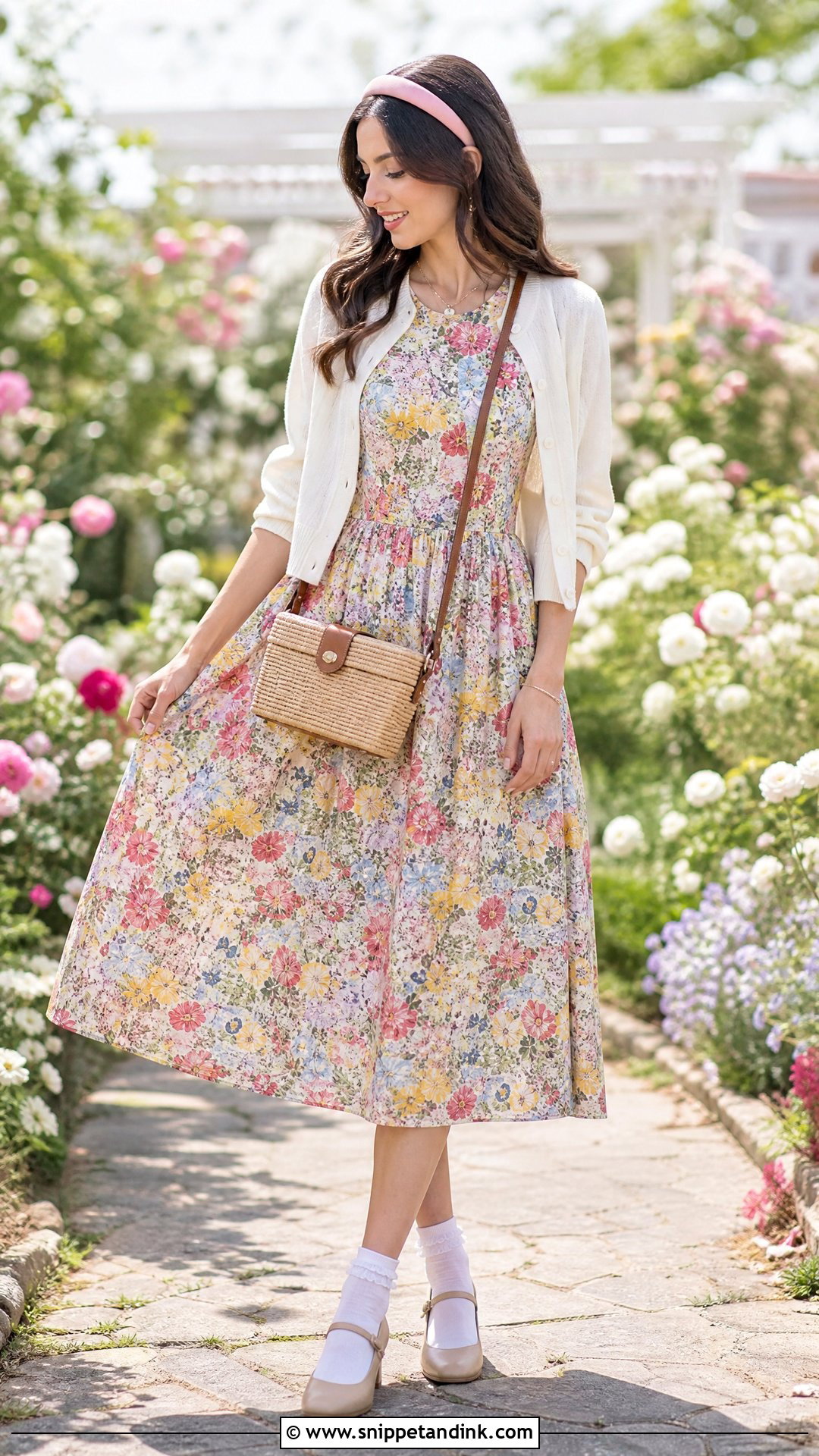 Floral Midi Dress Wedding Outfit - Snippet and Ink - 20 Wedding Outfit for Girls Kids Ideas