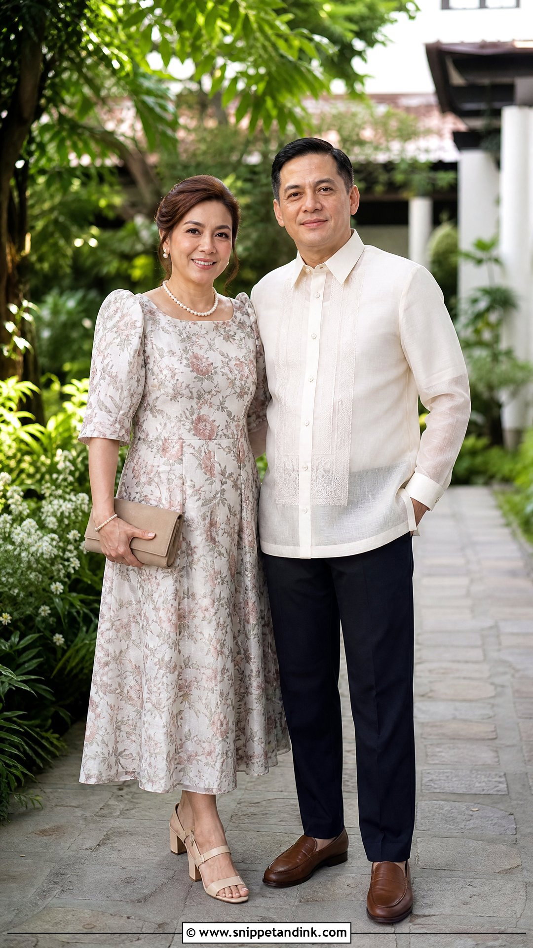 Floral Midi Dress and Linen Barong - Snippet and Ink - 20 Principal Sponsors Wedding Attire Ideas