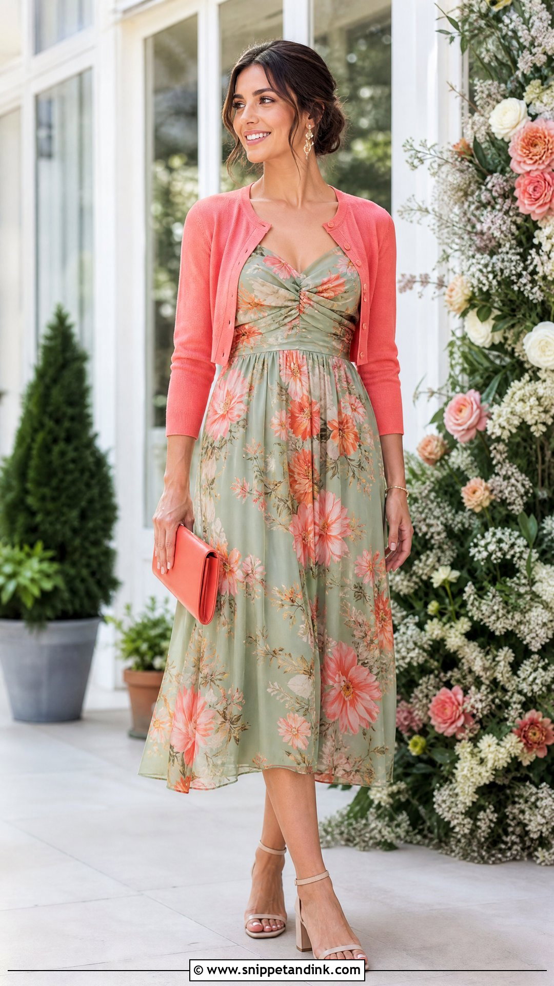 Floral Midi Wedding Ceremony Outfit - Snippet and Ink - 20 Wedding Ceremony Outfit Ideas