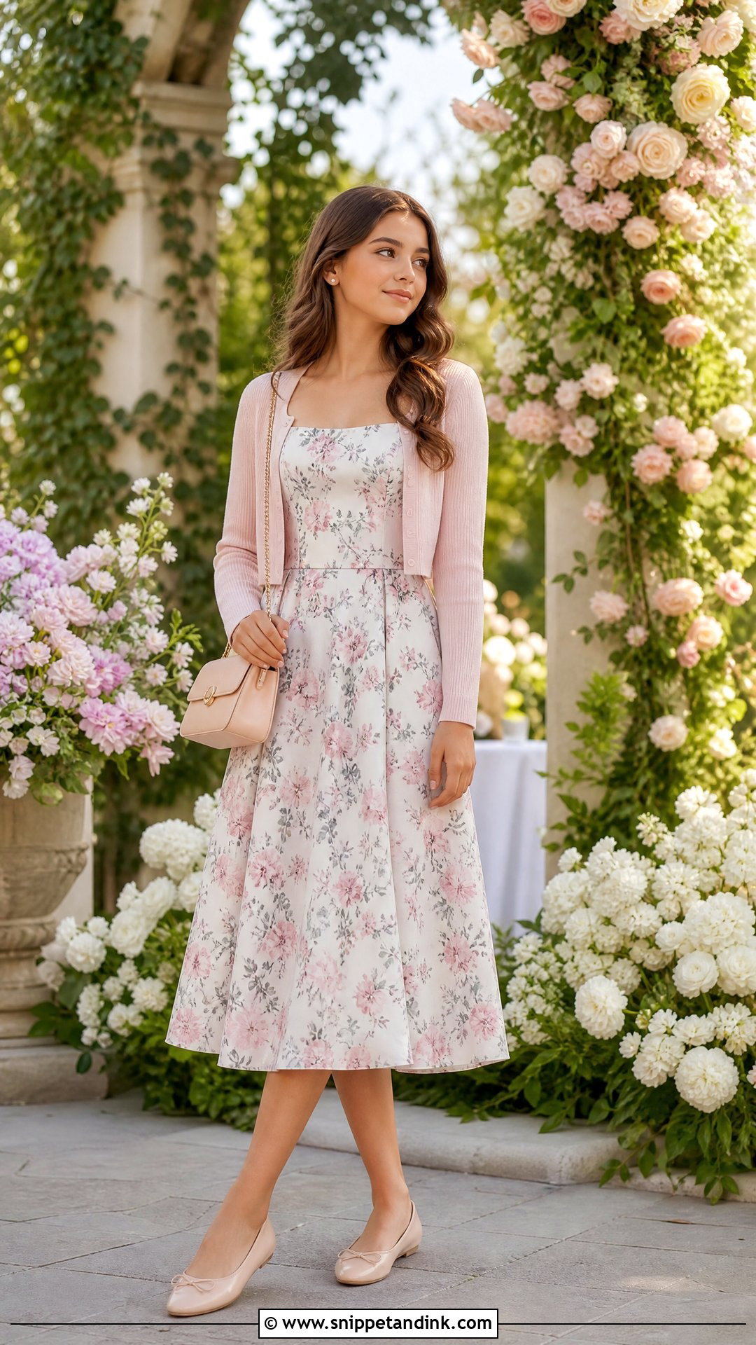 Floral Midi Wedding Dress Outfit - Snippet and Ink - 20 Wedding Dress for Teenage Girl Ideas