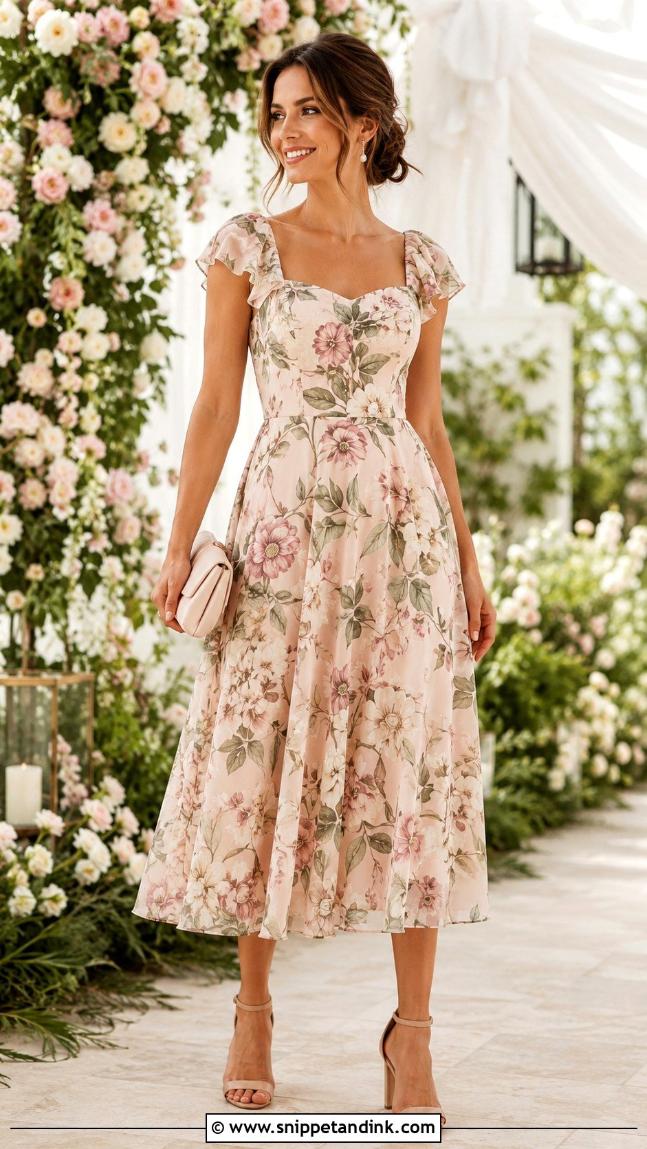 Floral Midi Wedding Frock - Snippet and Ink - 25 Wedding Frocks Ideas