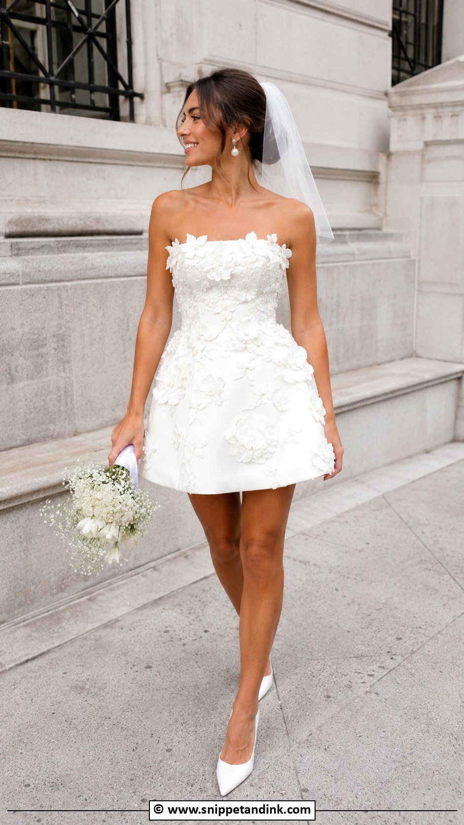Floral Mini Wedding Dress - Snippet and Ink - 30 Flower Wedding Dress Ideas